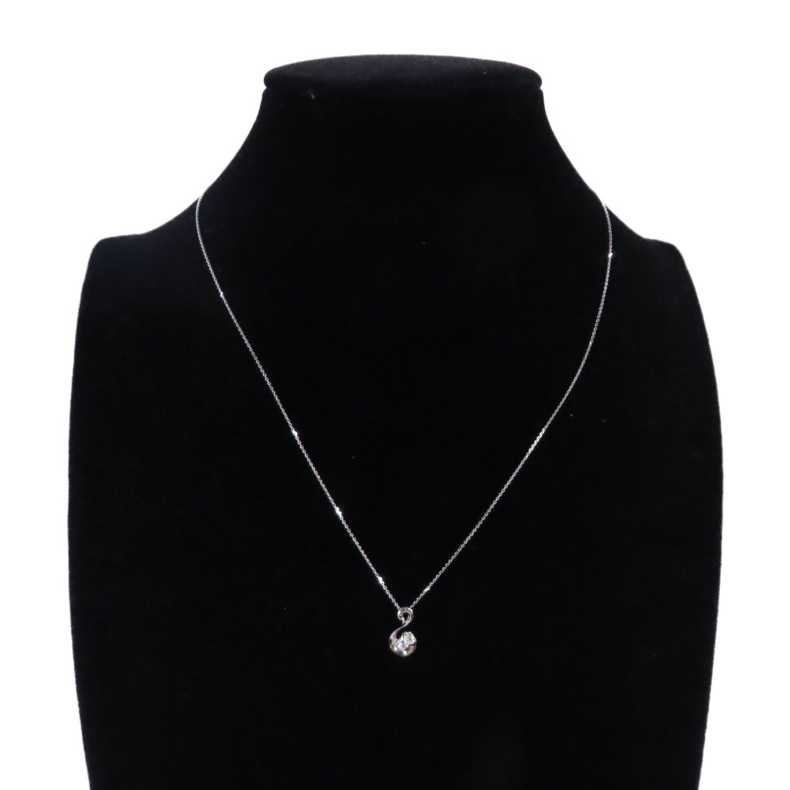 JEWELRY (PRICE DOWN) 0.095ct Diamond Necklace 18K White Gold PT950 Platinum