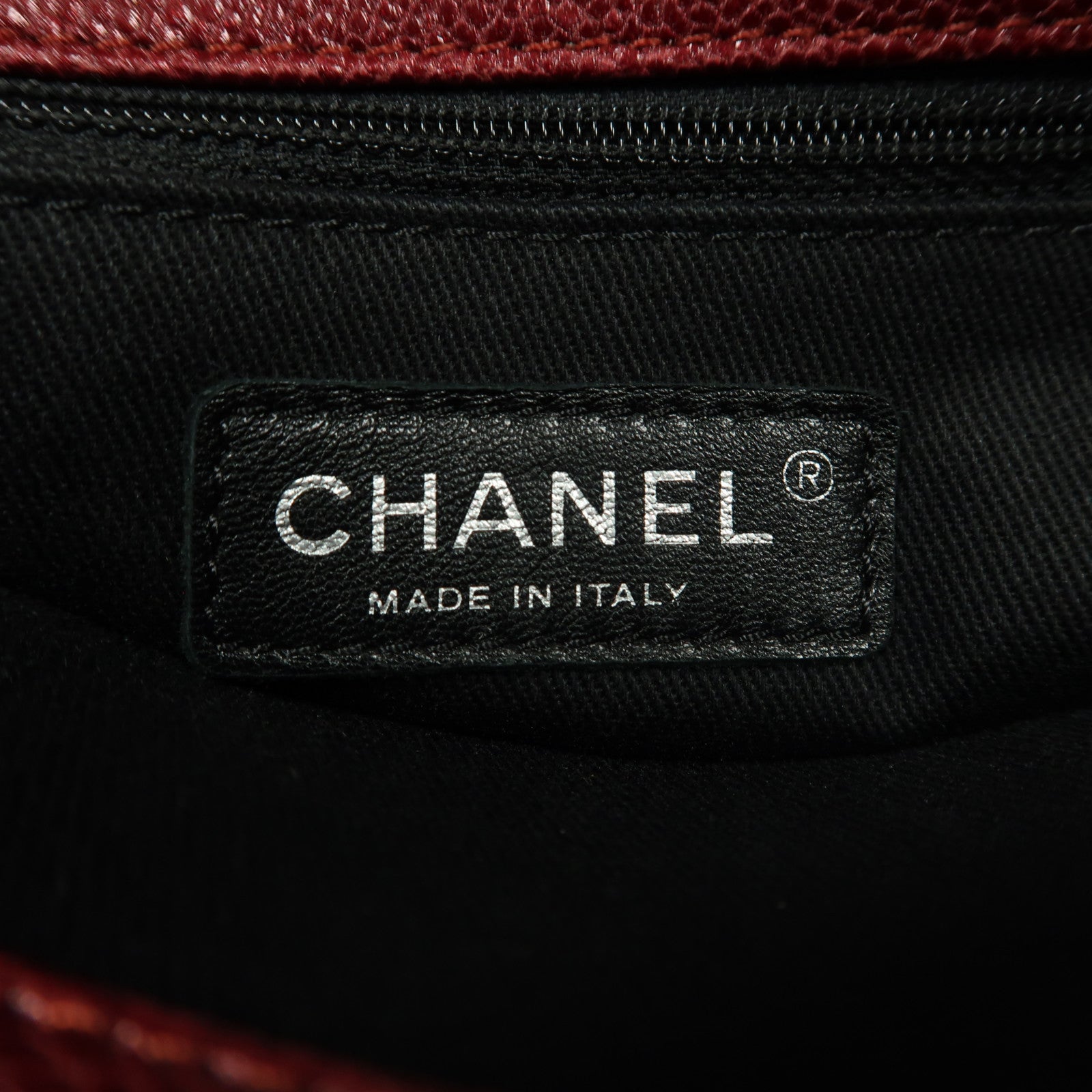 CHANEL 【激減優惠】菱格牛皮皮革Chain Shoulder銀扣鏈帶肩背袋紅色