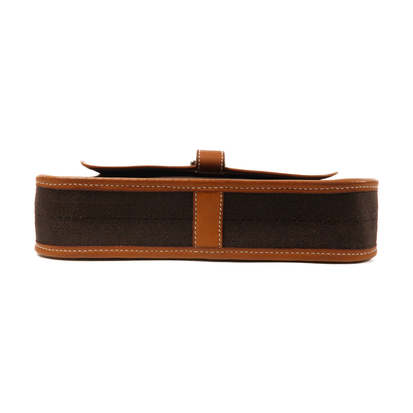 HERMES 【激減優惠】帆布Buenaventura Mini Shoulder Bag銀扣啡色
