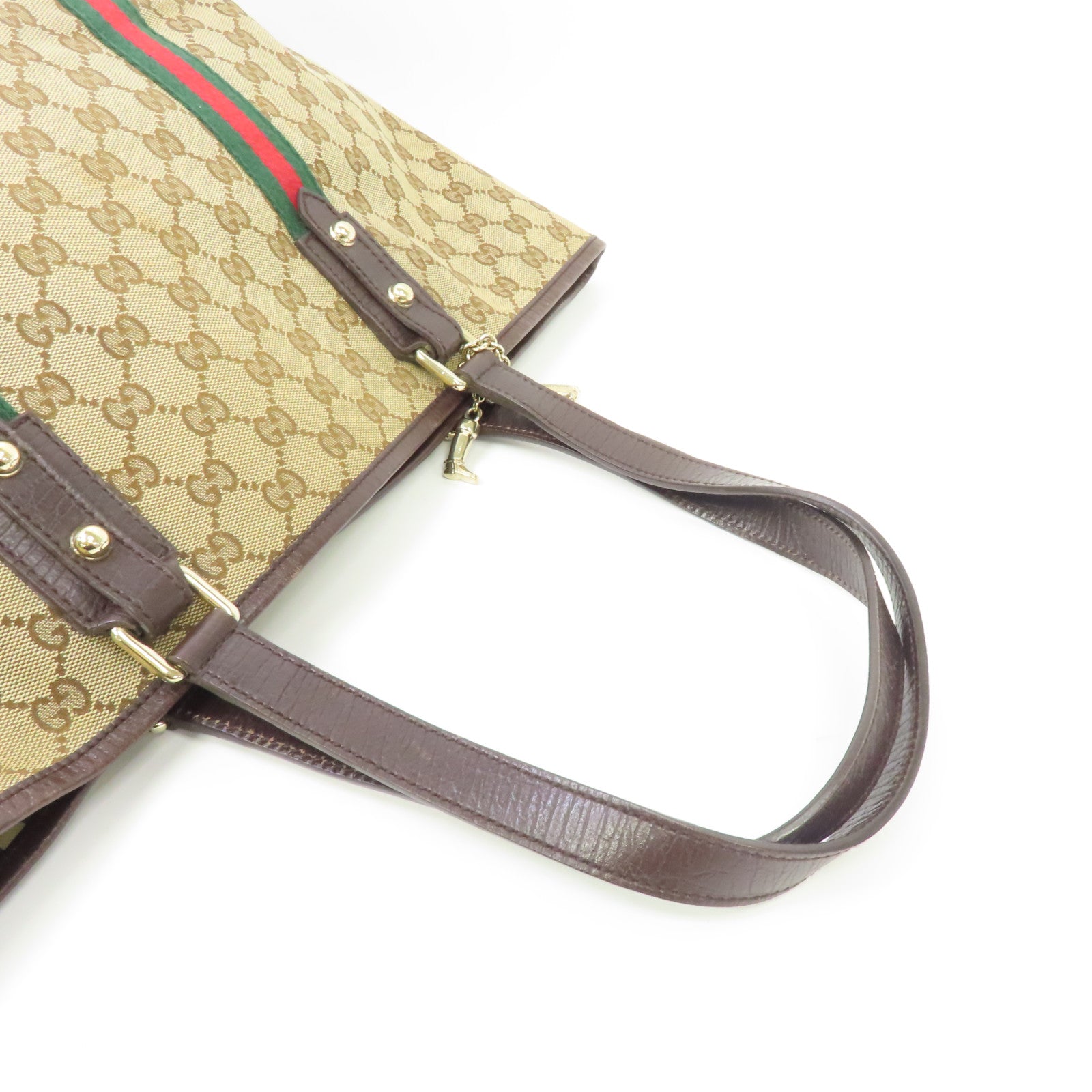 GUCCI 帆布Sherry Line Tote Bag金扣手挽袋啡色