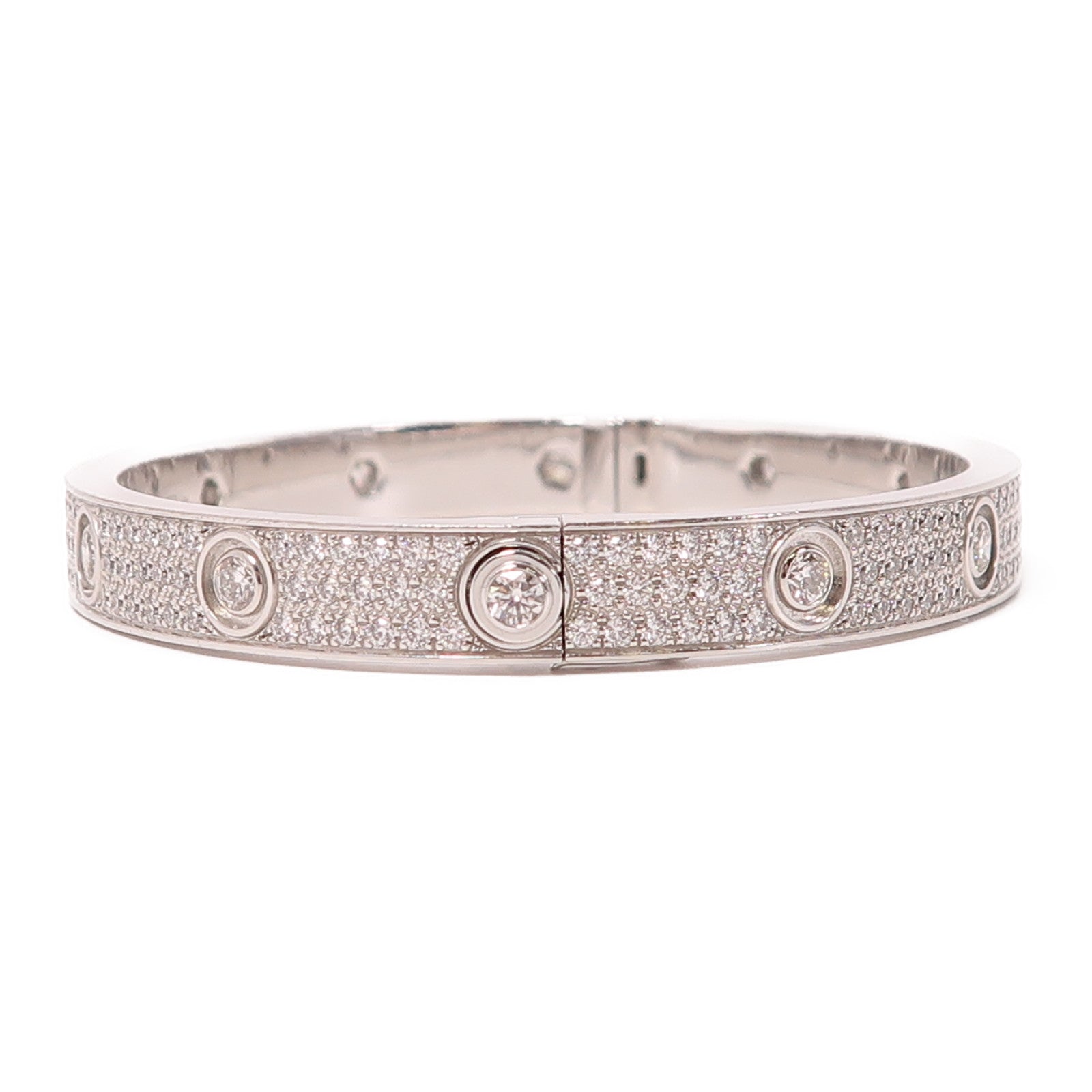 CARTIER 18K白金Love Bangle Full Diamond手鐲Cartier#17