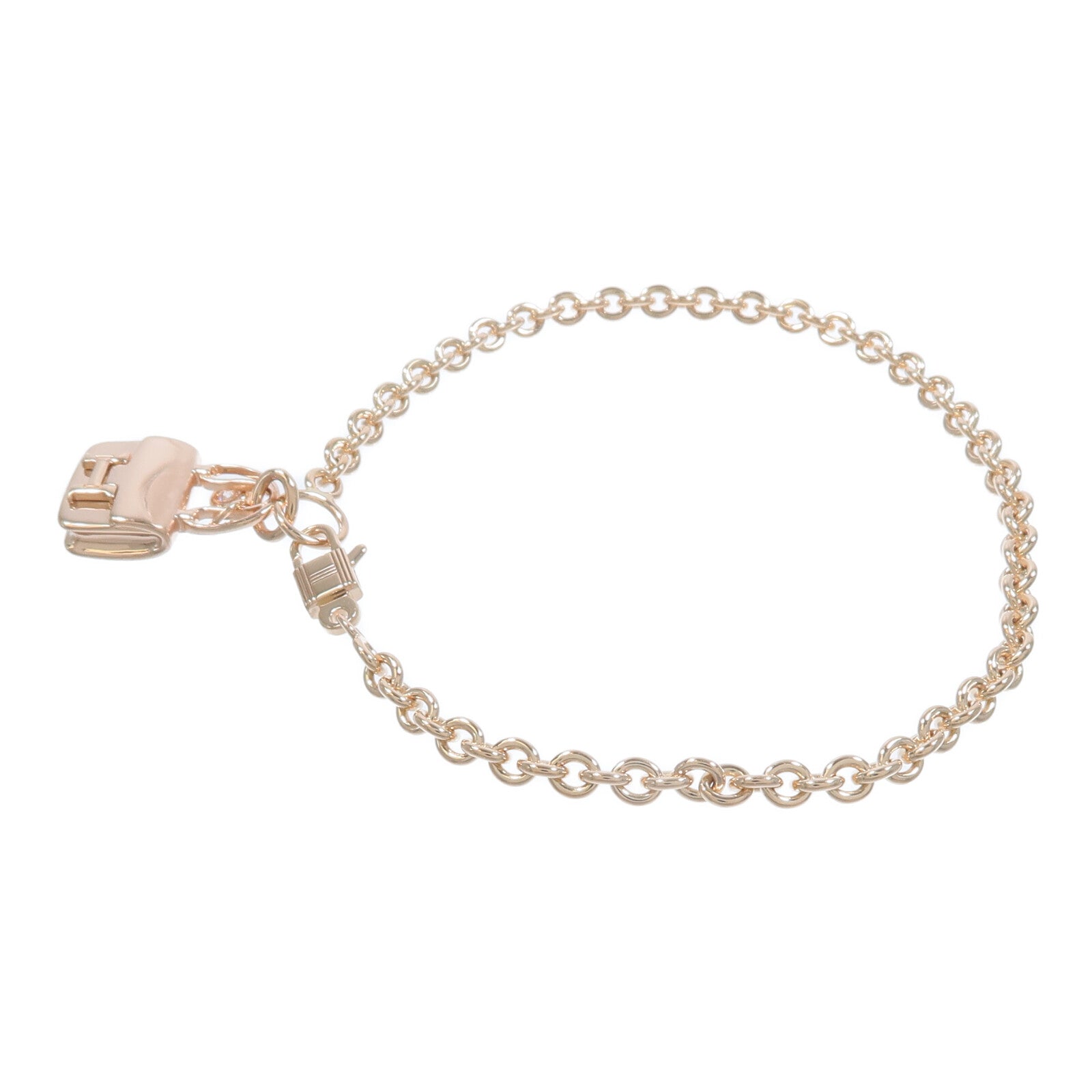 HERMES 18K玫瑰金Amulettes Constance Bracelet鑽石手鏈