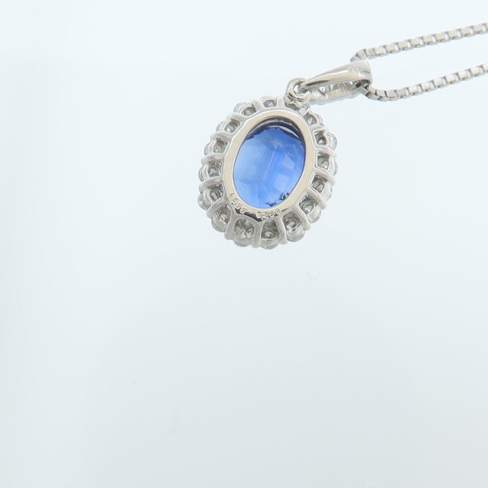 JEWELRY PT900/PT850鉑金Sapphire Diamond Necklace藍寶石/鑽石項鍊