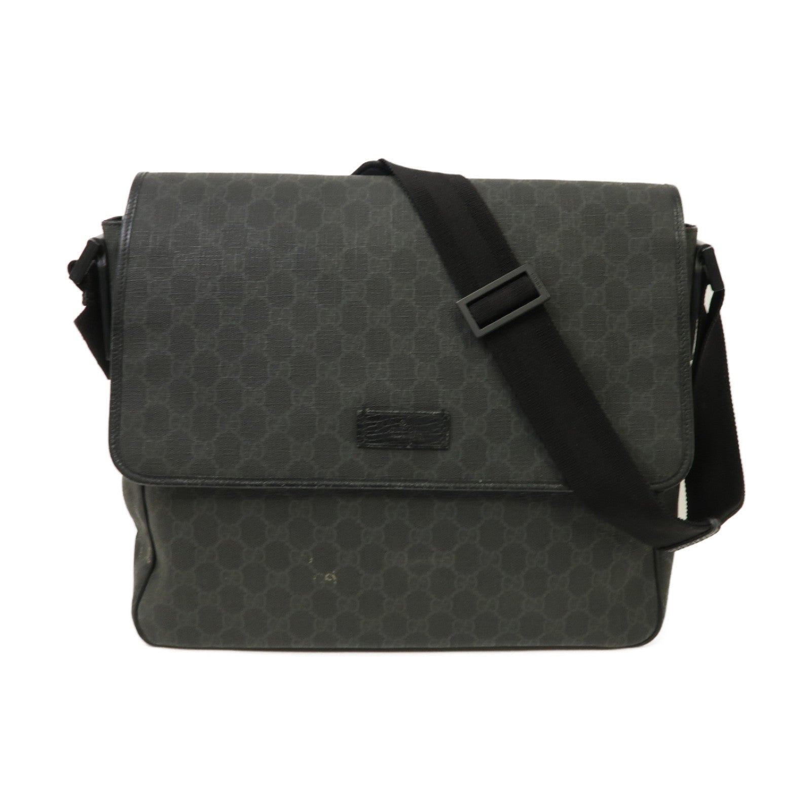 GUCCI 塗層帆布Shoulder Bag肩背袋黑色