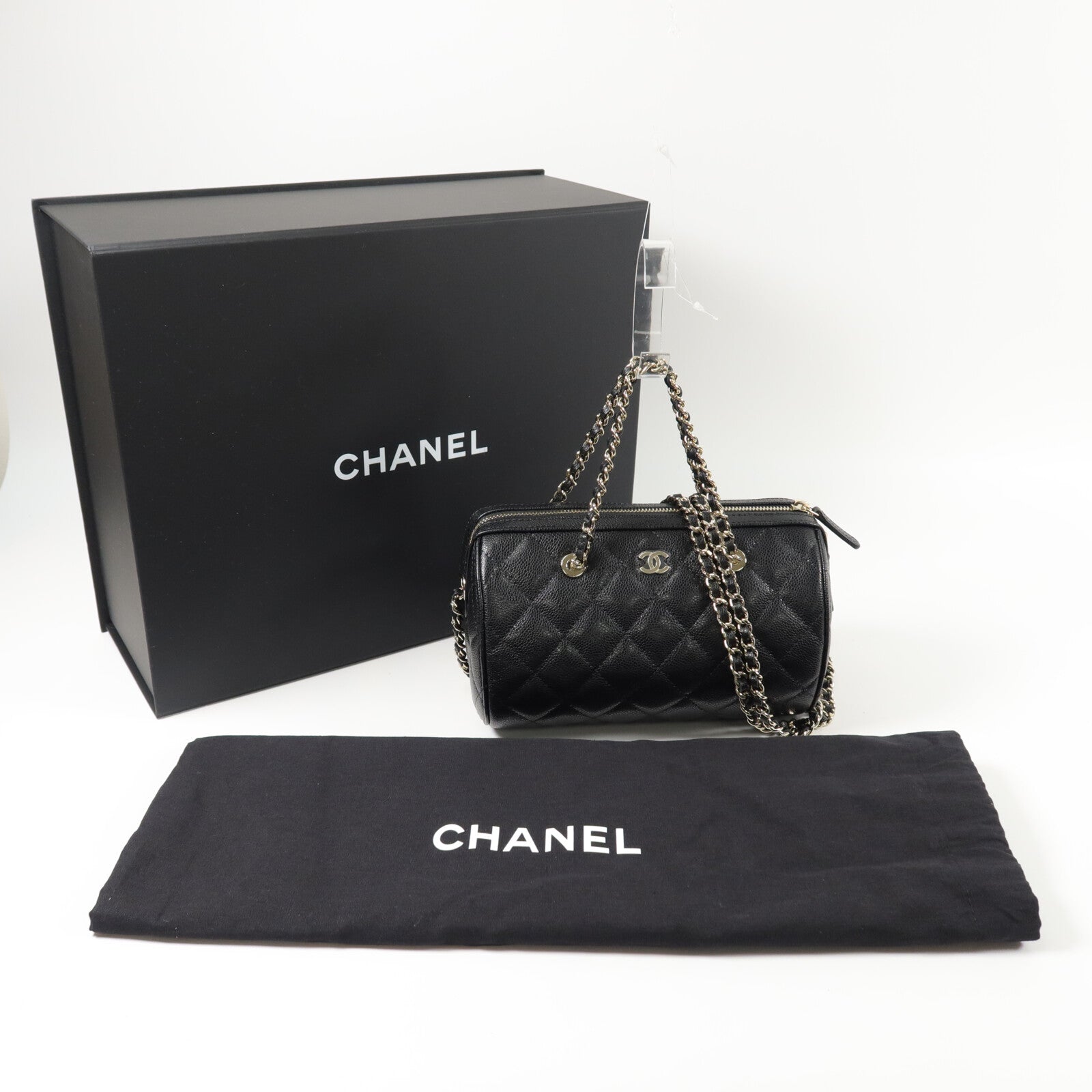 CHANEL 牛皮皮革Mini Bowling Bag手挽肩背兩用袋