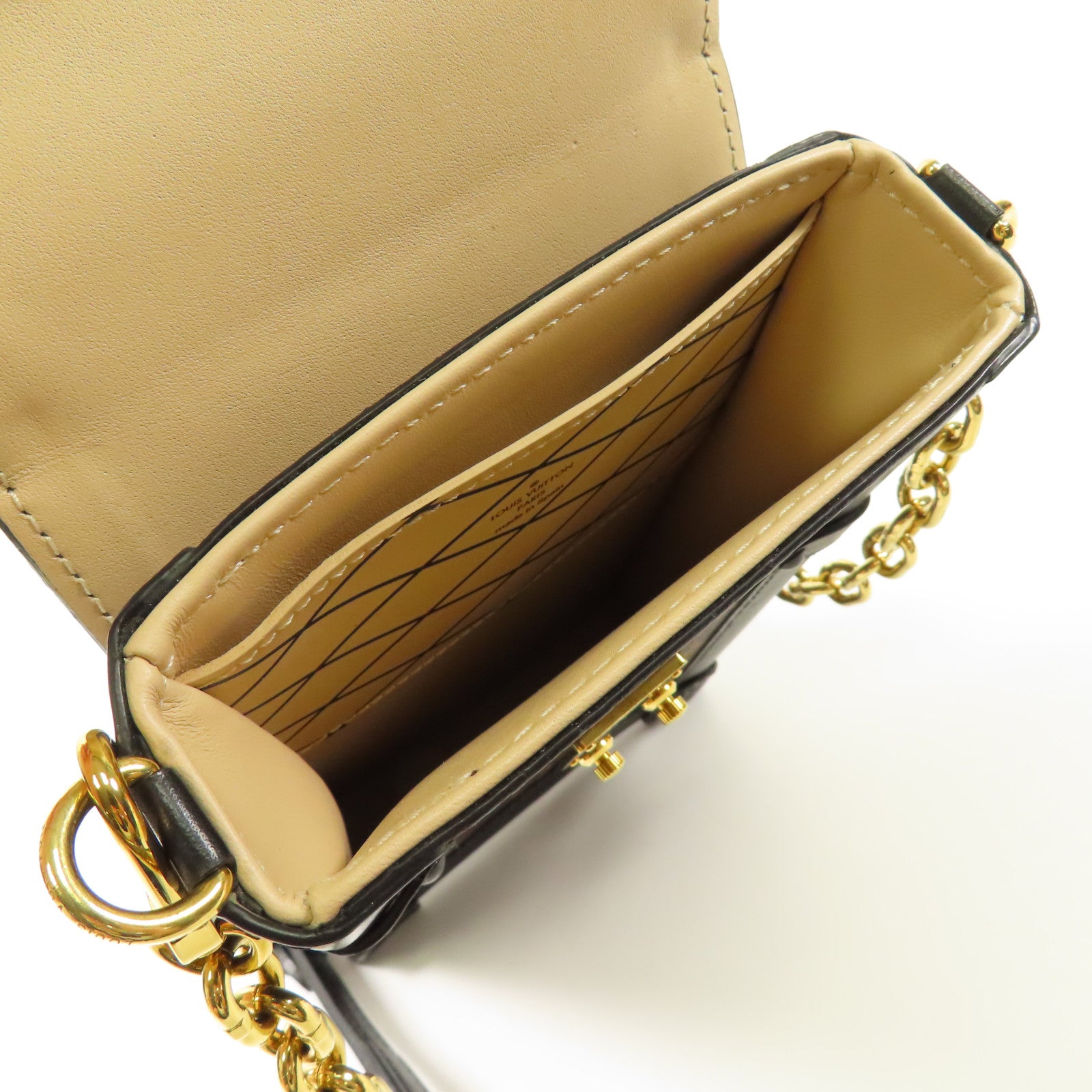 LOUIS VUITTON LV GHW Pochette Trunk Vertical Shoulder Bag Monogram M63913 Brown