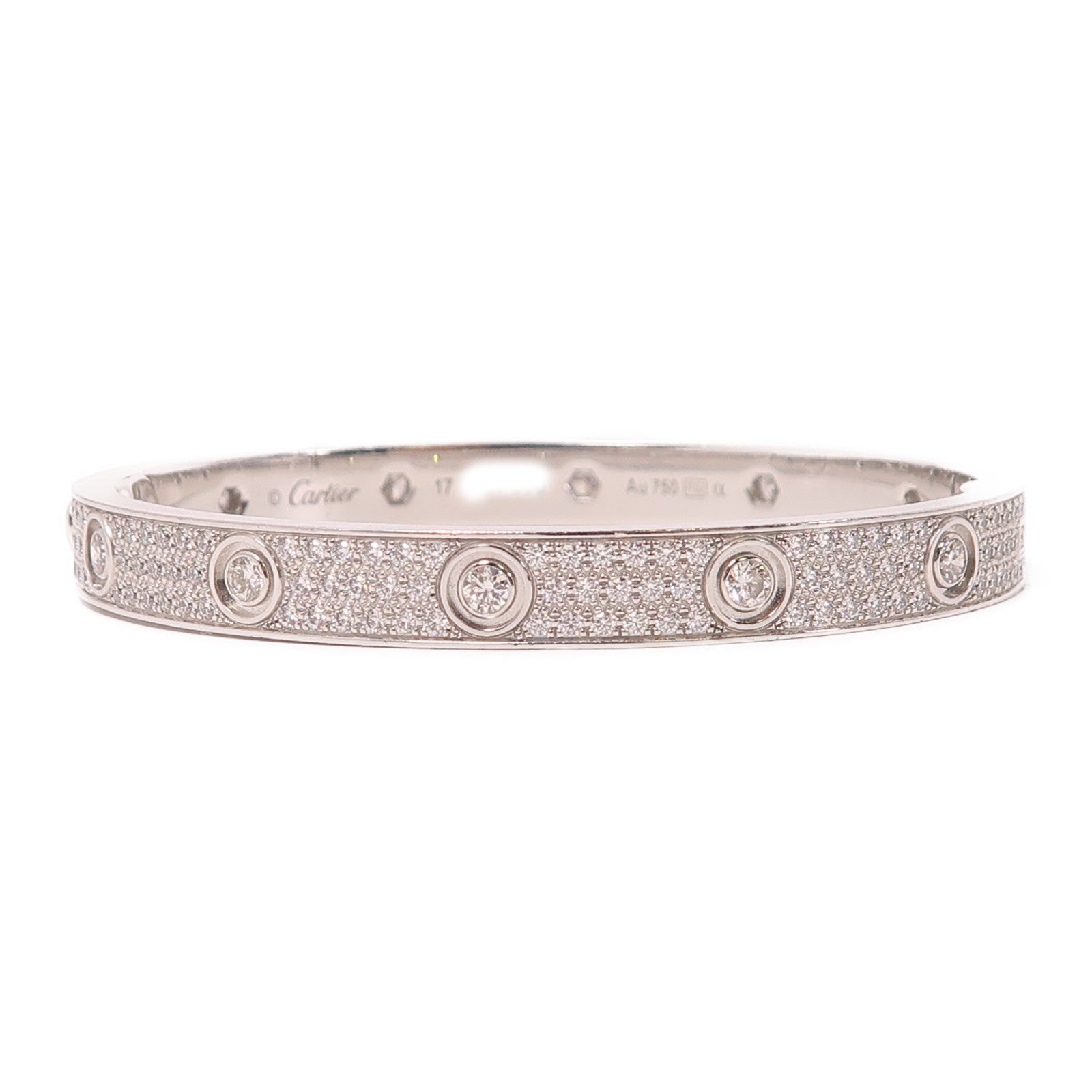 CARTIER 18K白金Love Bangle Full Diamond手鐲Cartier#17