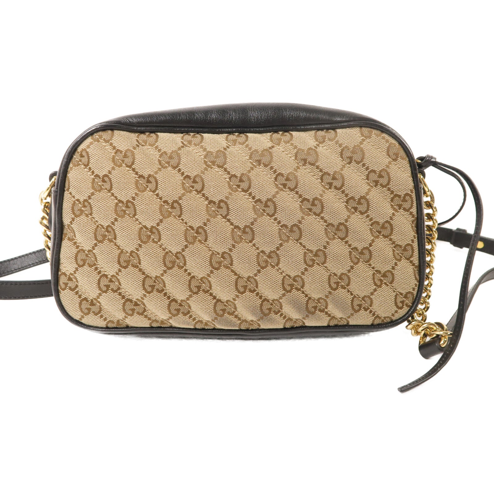 GUCCI GG帆布GG Marmont鏈帶肩背袋