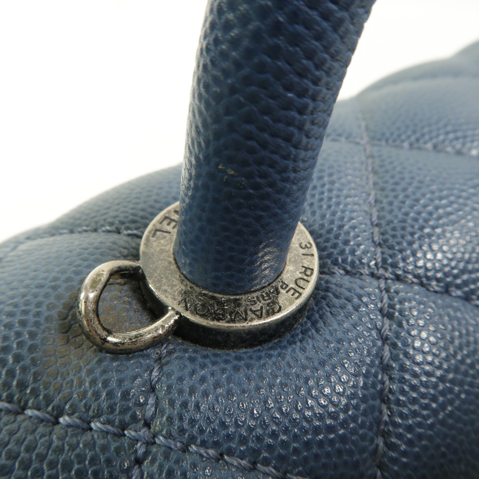 CHANEL 牛皮皮革Coco Handle Large鏈帶手挽肩背兩用袋