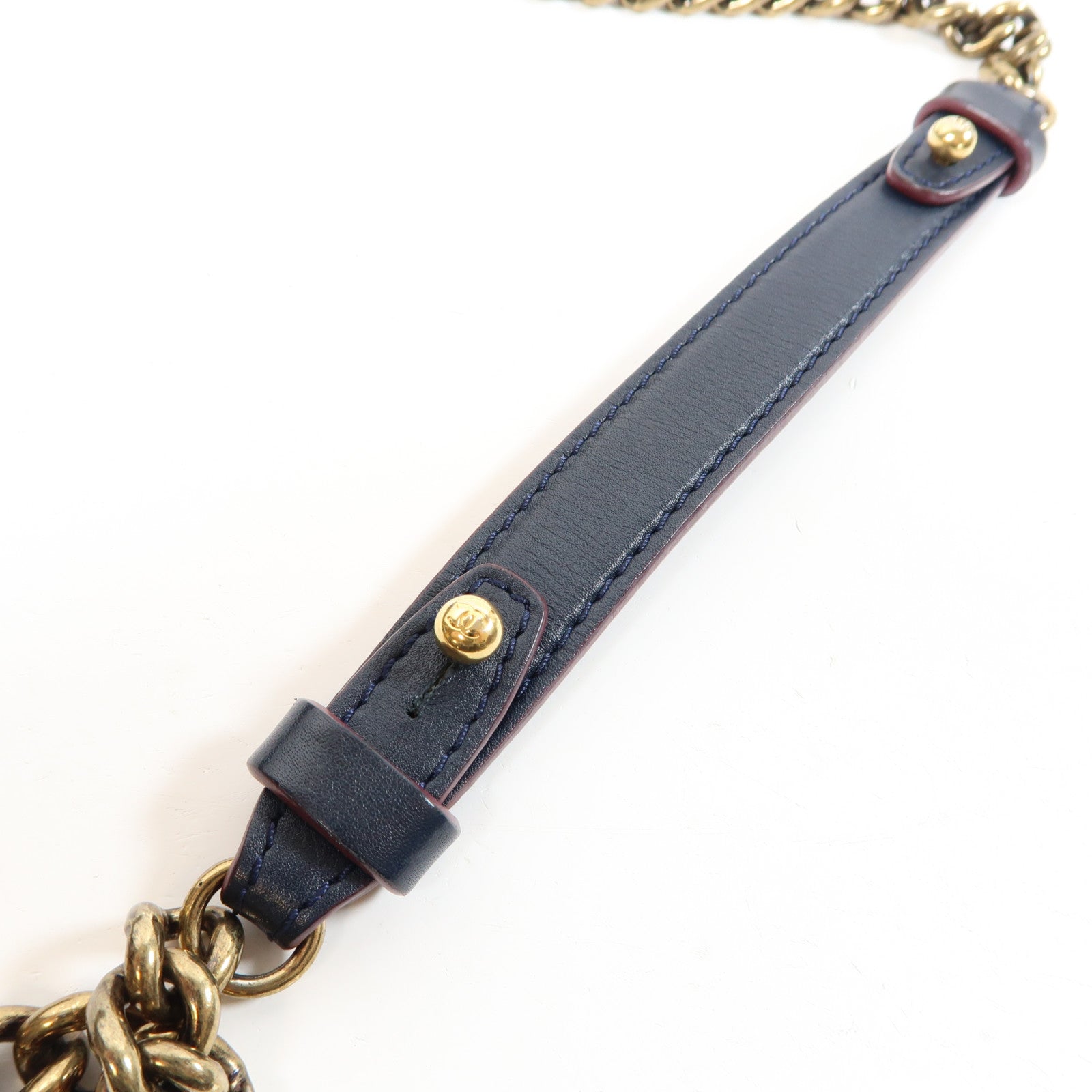 CHANEL 【激減優惠】菱格羊皮皮革Chain Shoulder Bag金扣手挽肩背兩用袋藍色