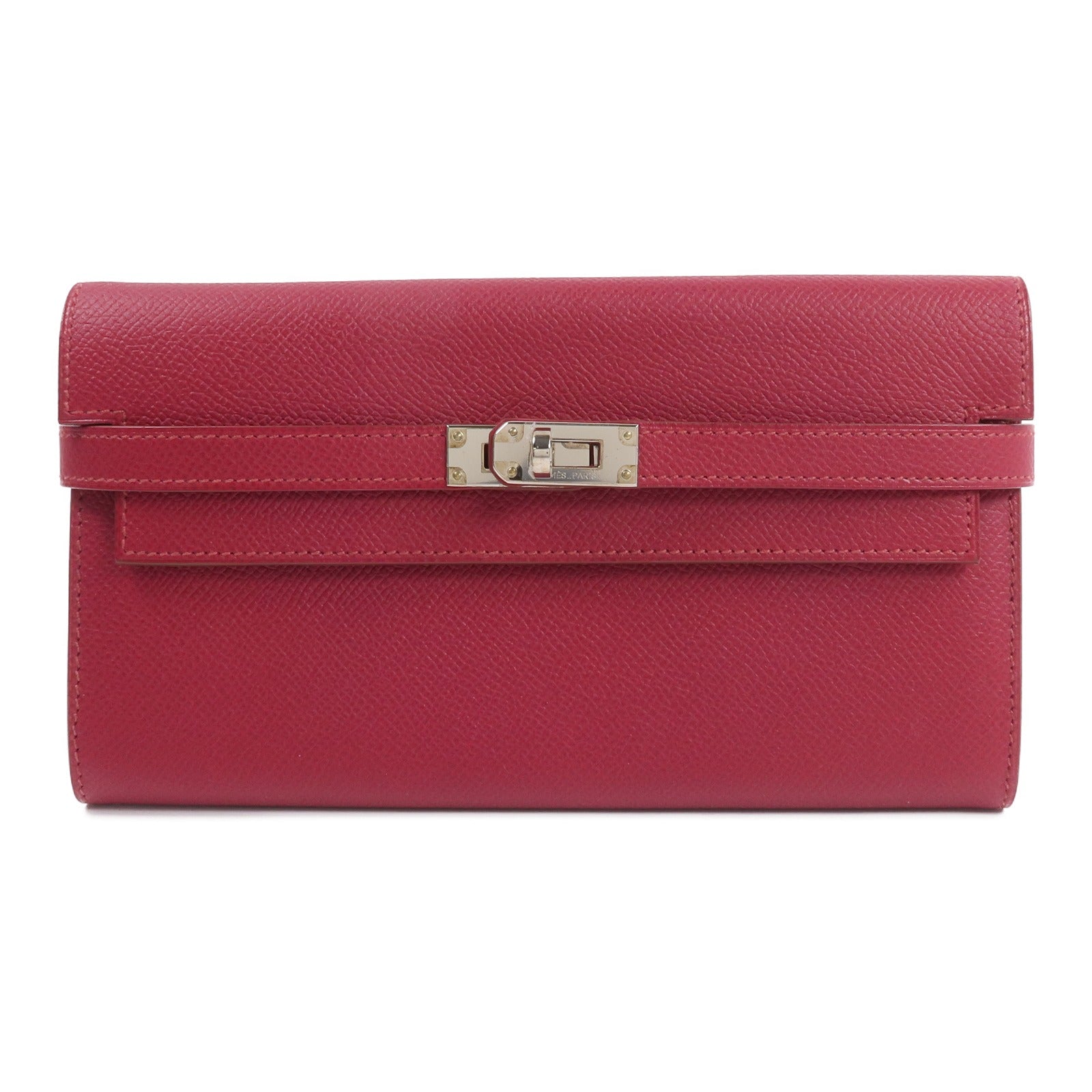 HERMES Epsom皮革Kelly Long Wallet長錢包Rubis