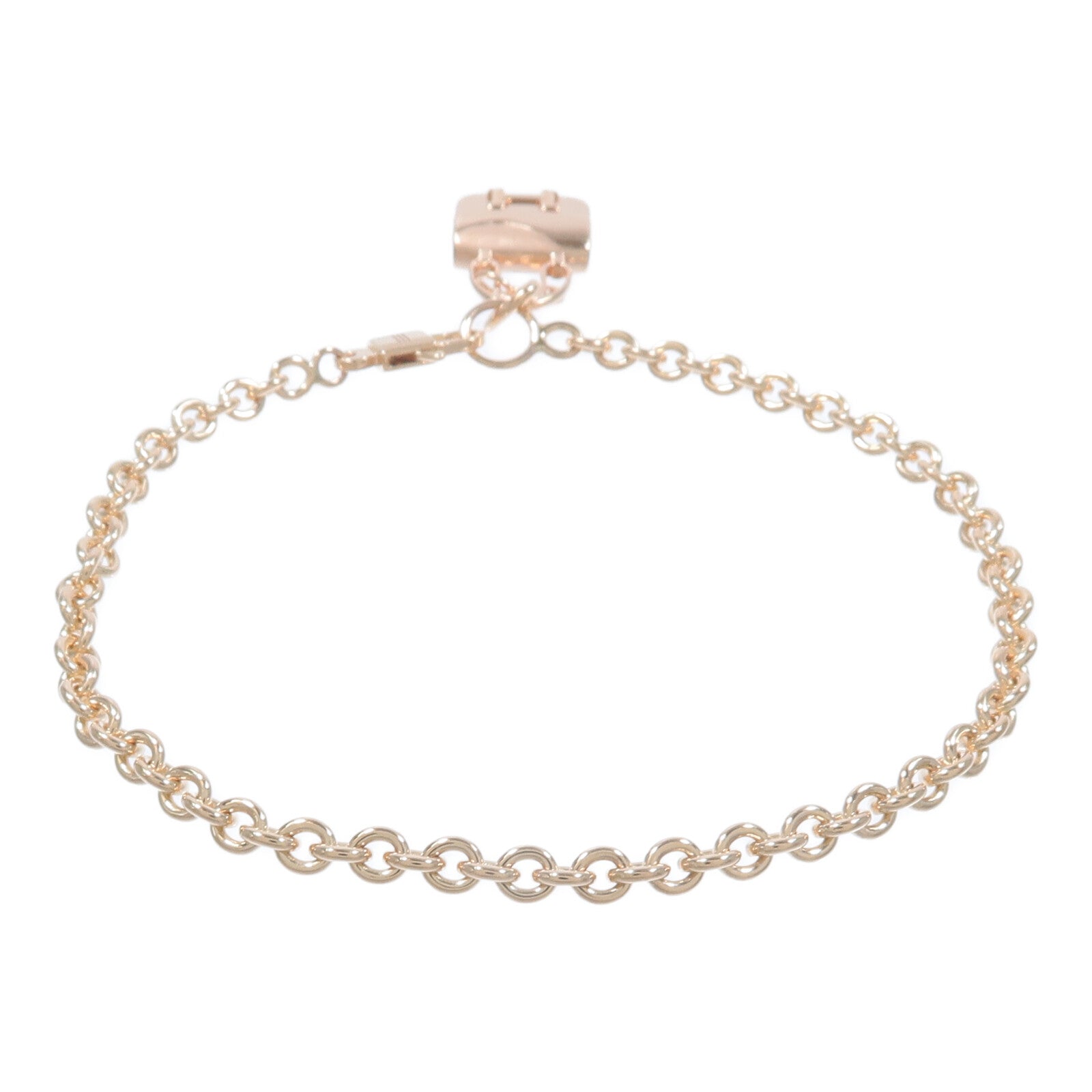 HERMES 18K玫瑰金Amulettes Constance Bracelet鑽石手鏈