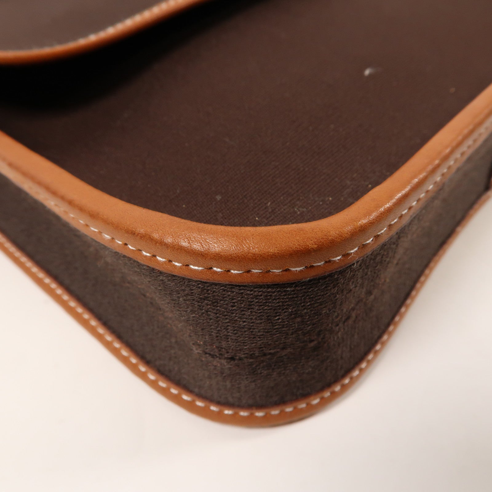 HERMES 【激減優惠】帆布Buenaventura Mini Shoulder Bag銀扣啡色