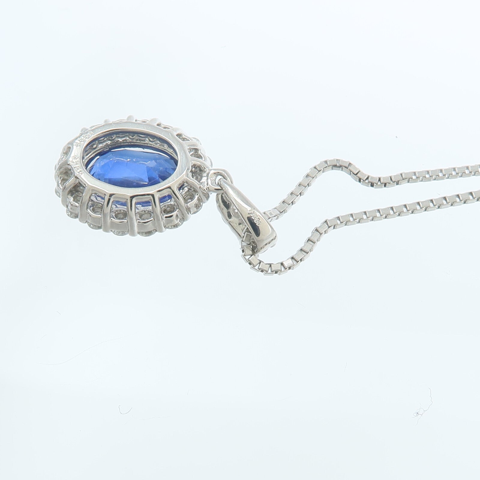 JEWELRY PT900/PT850鉑金Sapphire Diamond Necklace藍寶石/鑽石項鍊