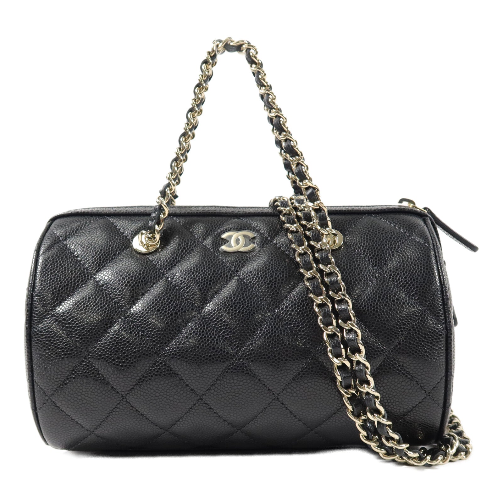 CHANEL 牛皮皮革Mini Bowling Bag手挽肩背兩用袋