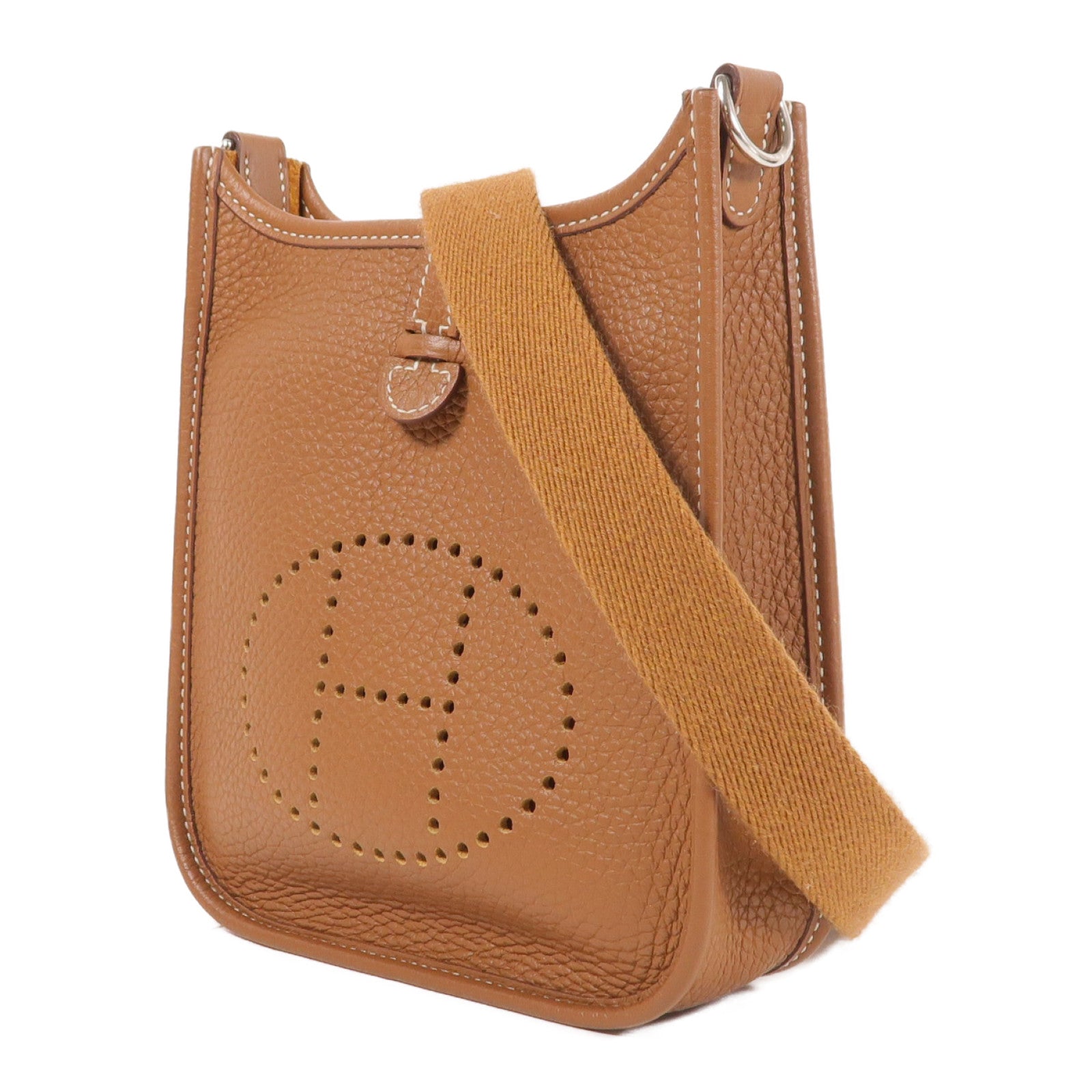 HERMES Clemence皮革Evelyne TPM銀扣肩背袋