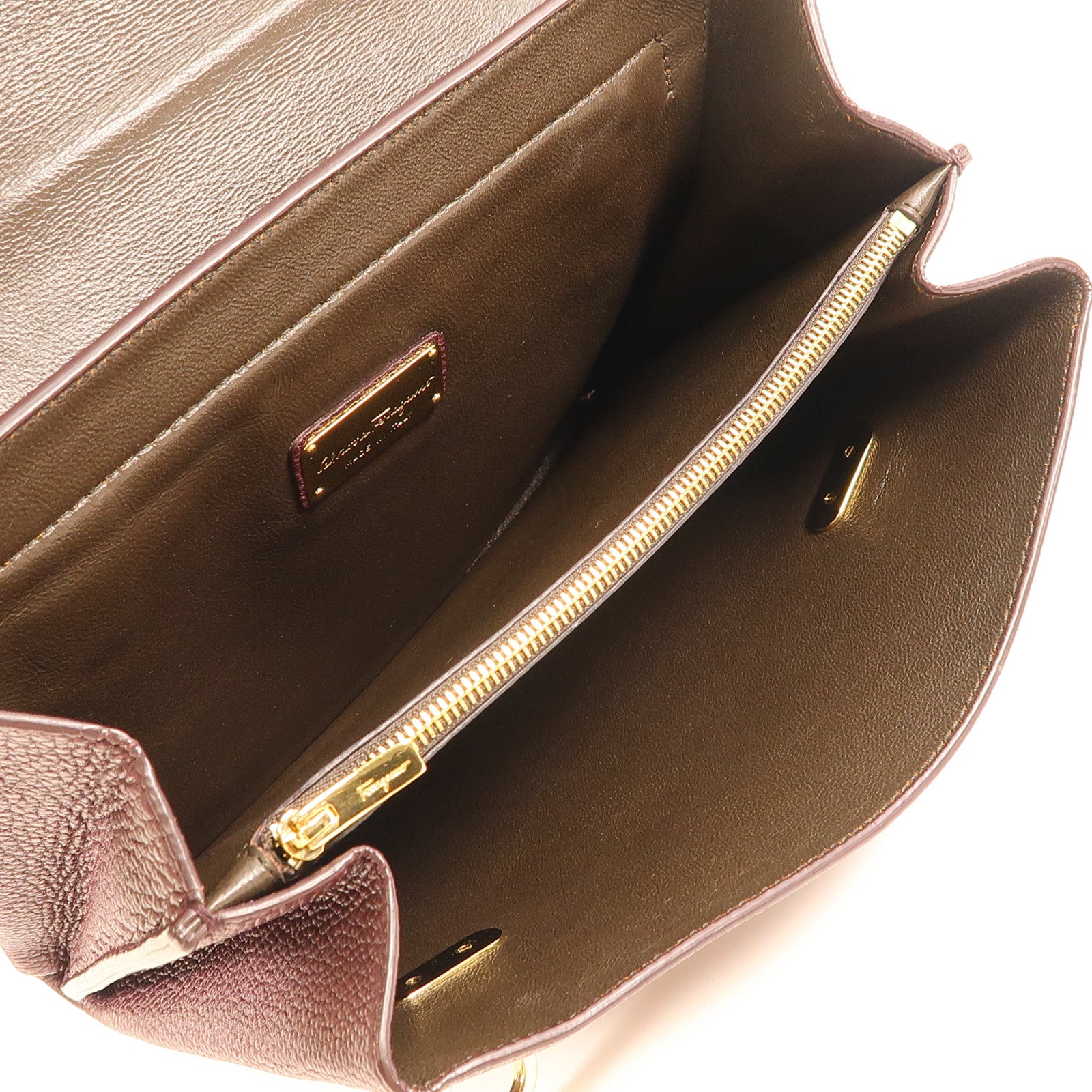 Salvatore Ferragamo 【激減優惠】牛皮皮革Mya Bag金扣肩背袋