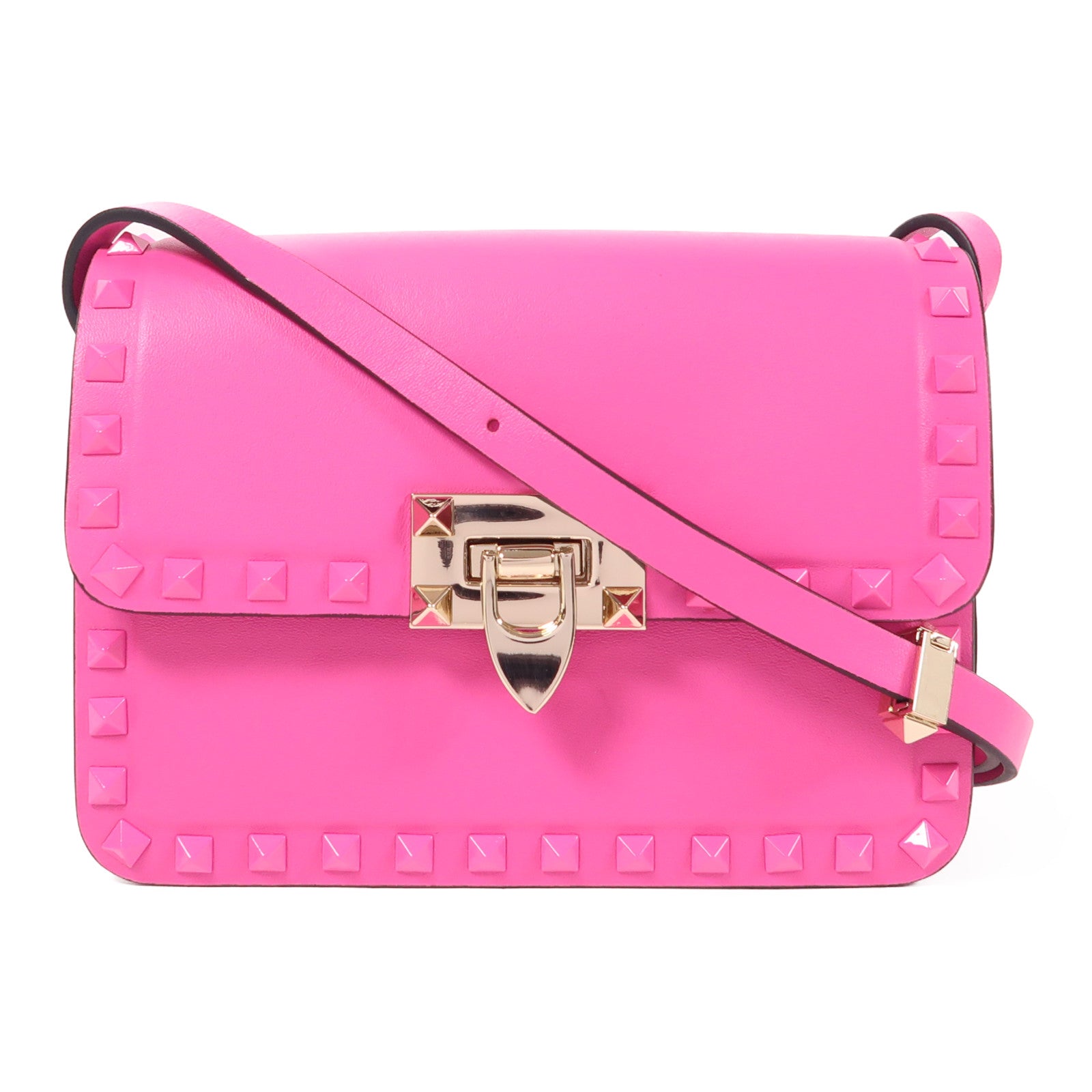 Valentino 皮革Rockstud Shoulder Bag金扣肩背袋