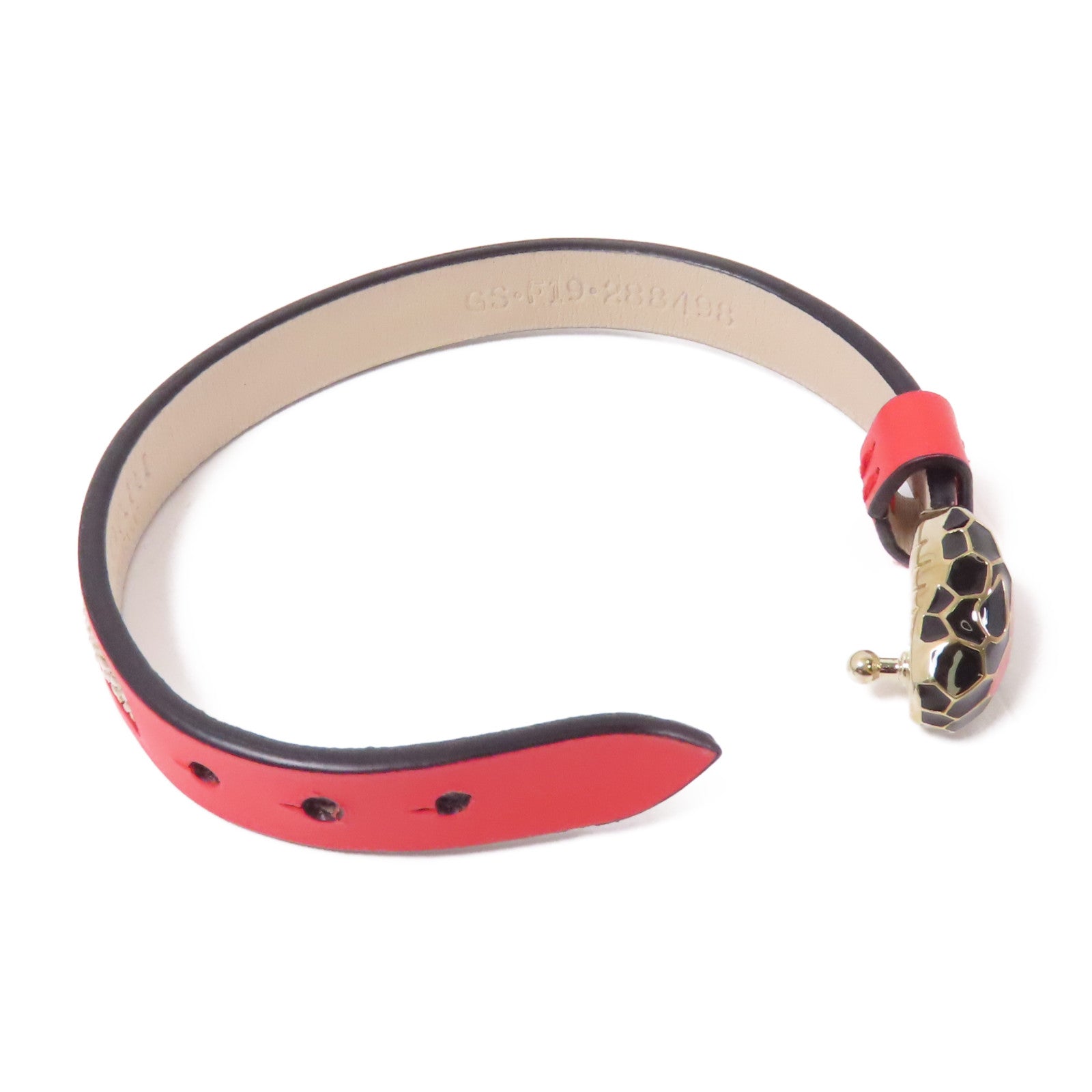 BVLGARI 牛皮皮革Bracelet手鐲紅色