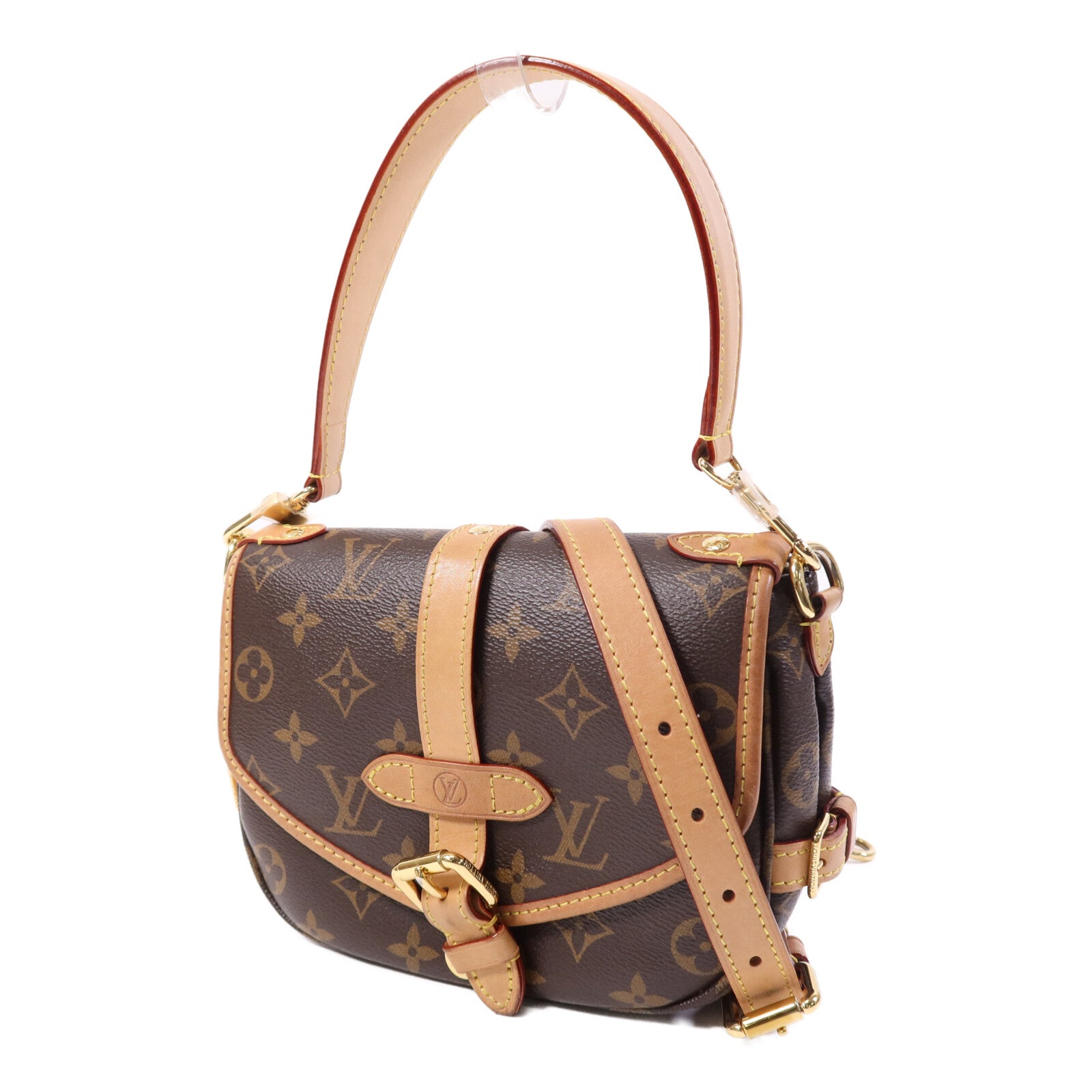 LOUIS VUITTON Monogram Saumur BB金扣手挽肩背兩用袋