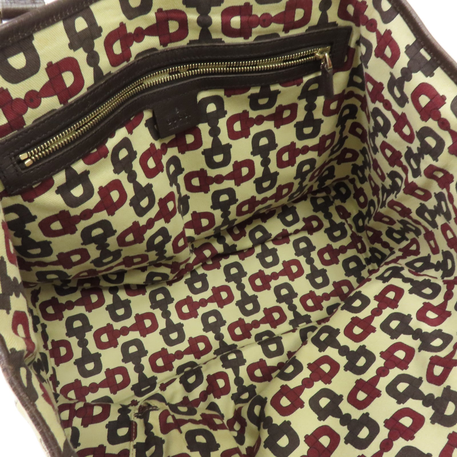 GUCCI 帆布Sherry Line Tote Bag金扣手挽袋啡色