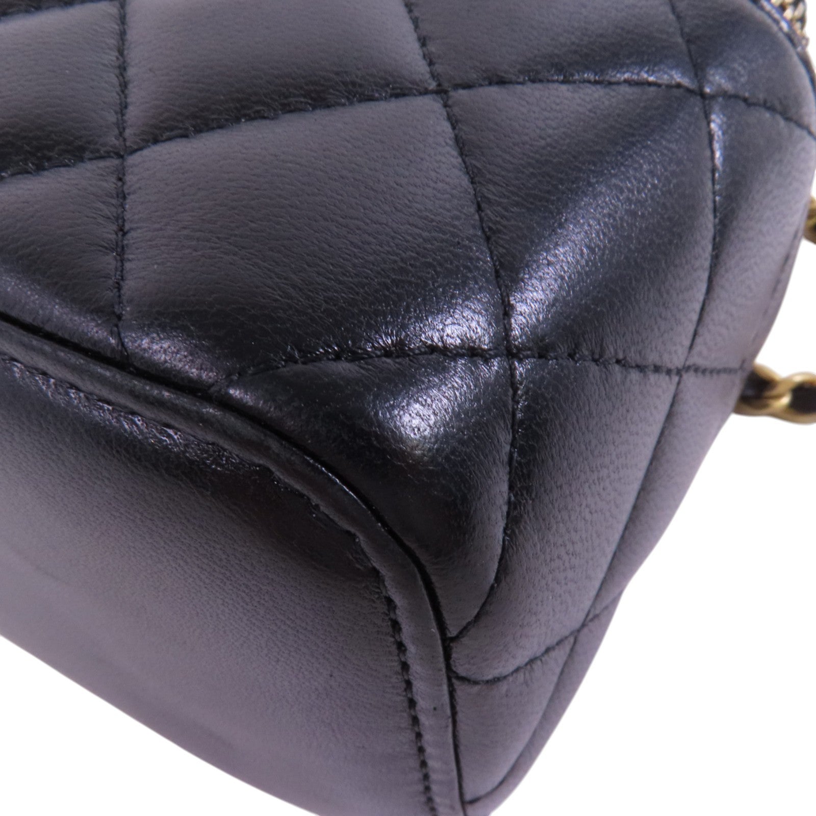 CHANEL 【激減優惠】羊皮皮革Mini Vanity Case金扣鏈帶肩背袋