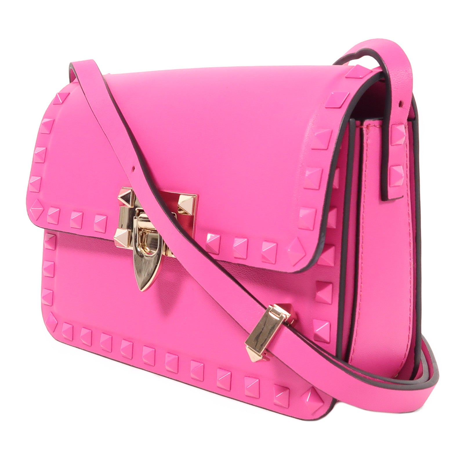 Valentino 皮革Rockstud Shoulder Bag金扣肩背袋