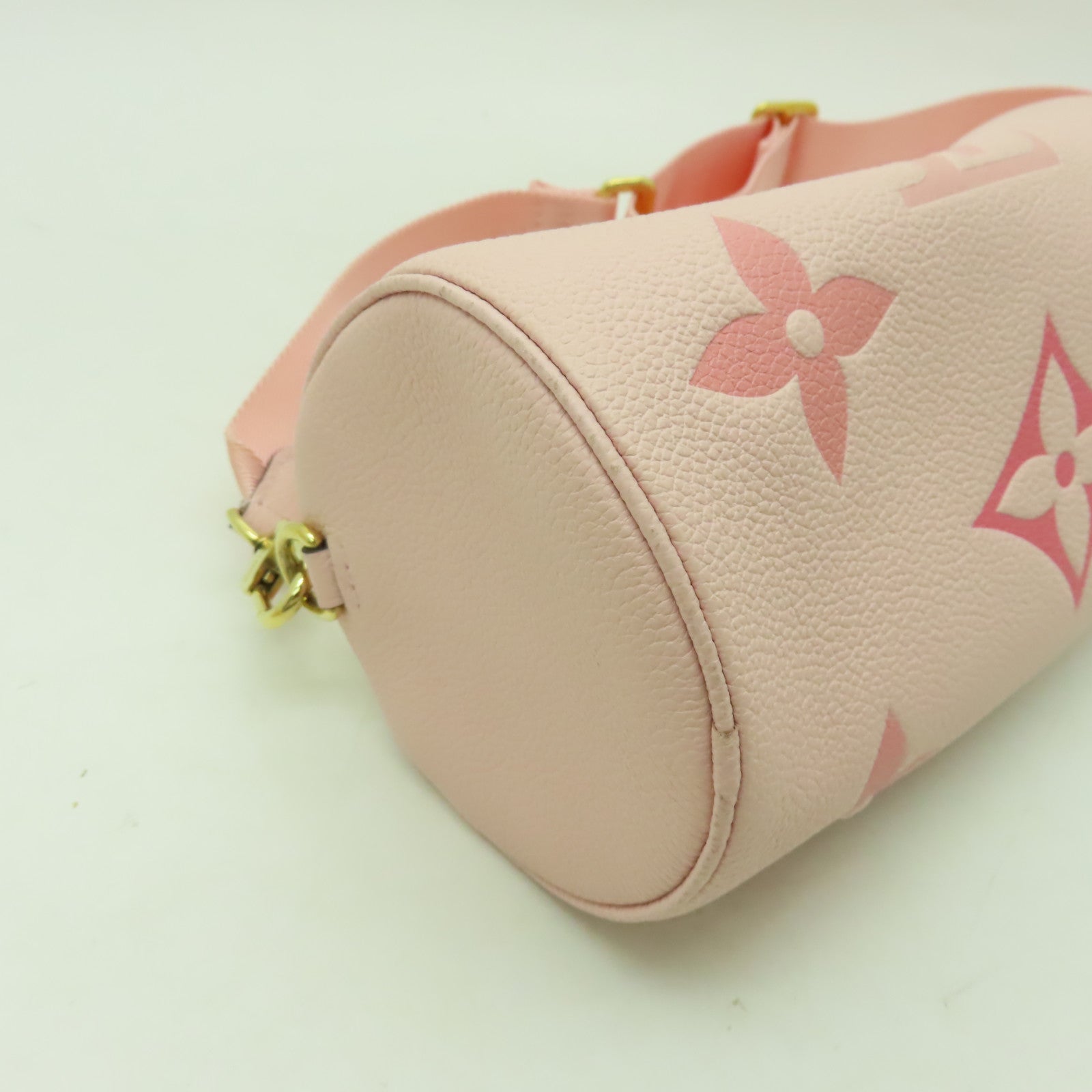LOUIS VUITTON 【激減優惠】Monogram Empreinte Papillon BB金扣手挽肩背兩用袋粉紅色