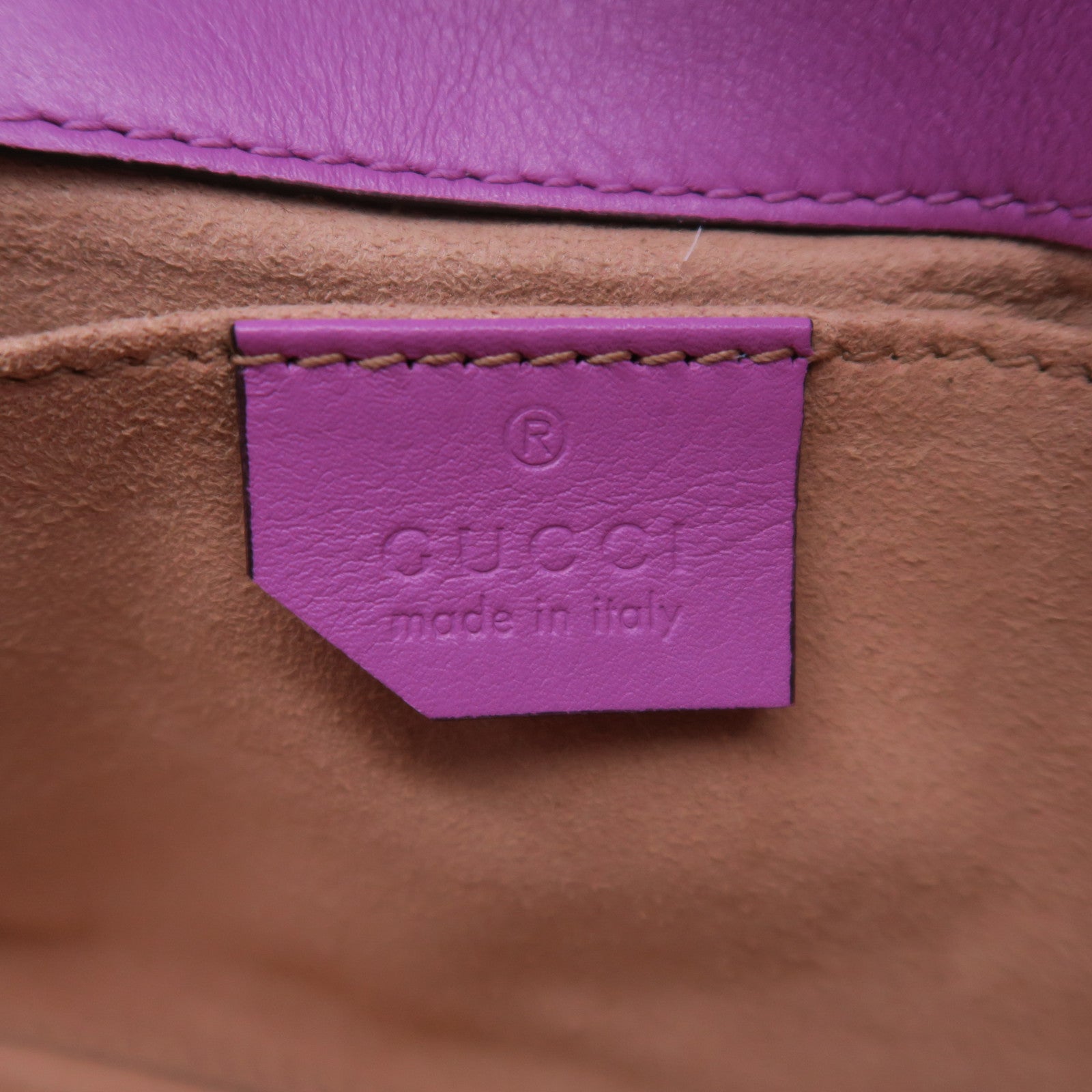 GUCCI 【清倉大減價】牛皮皮革GG Marmont金扣肩背袋紫色