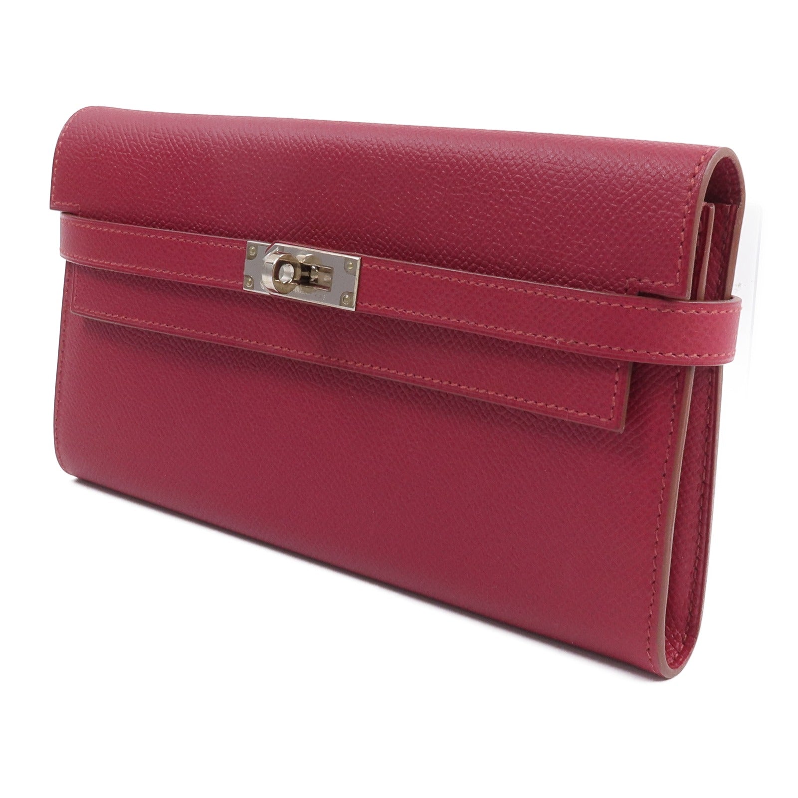HERMES Epsom皮革Kelly Long Wallet長錢包Rubis