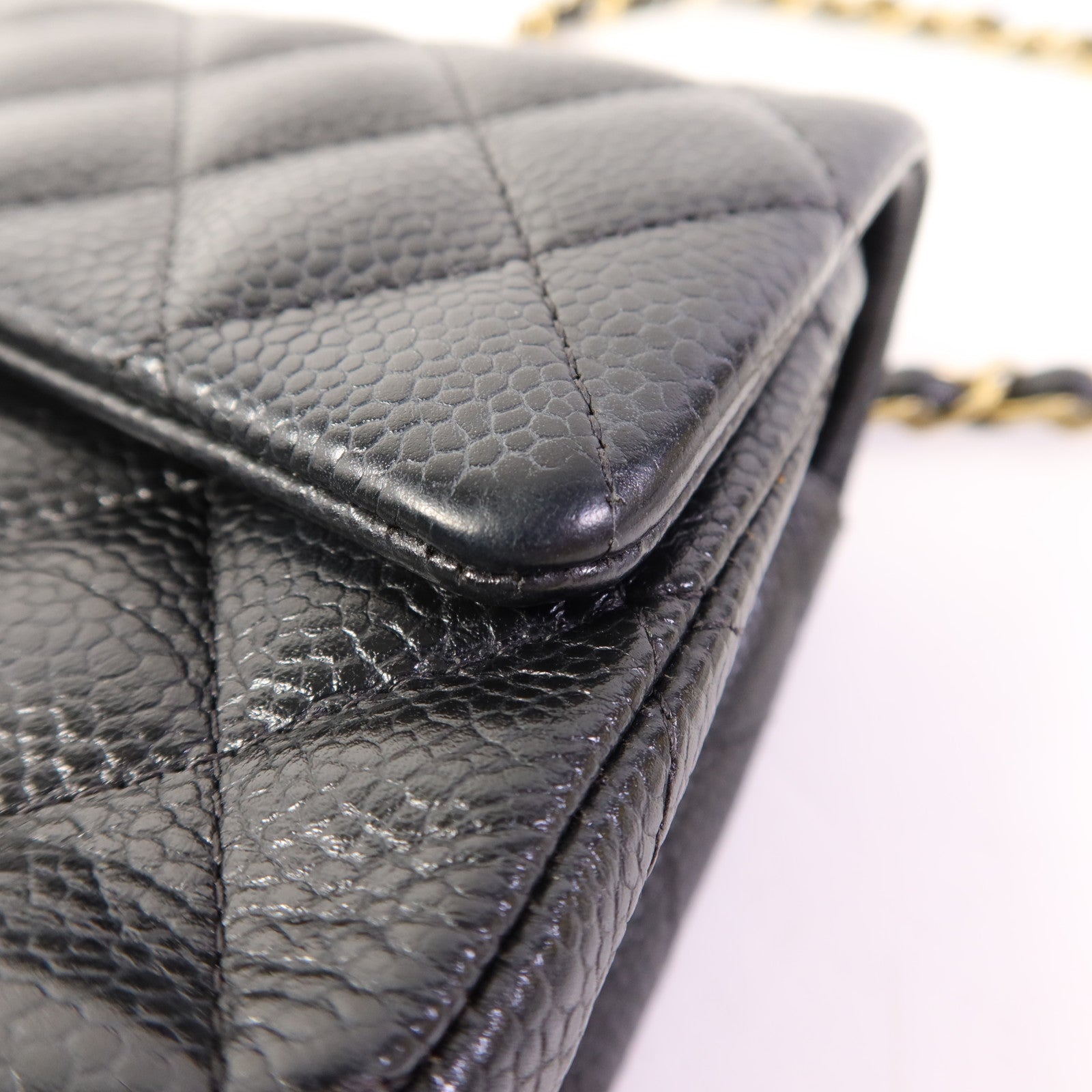 CHANEL 牛皮皮革Mini Classic 20金扣鏈帶肩背袋