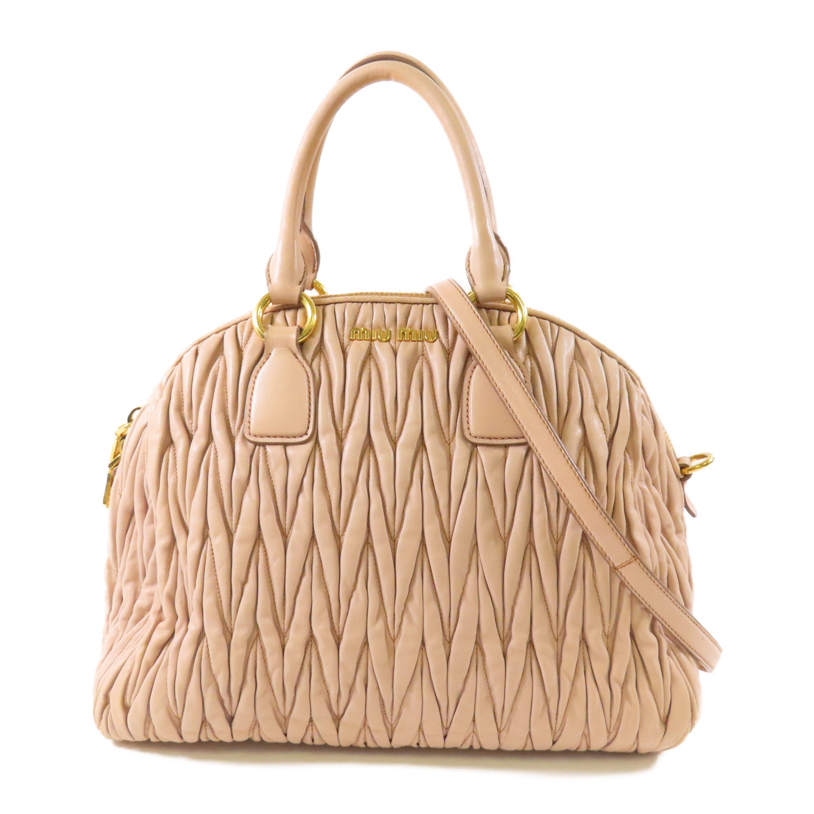 Miu Miu 牛皮皮革2 Way Bag金扣手挽肩背兩用袋