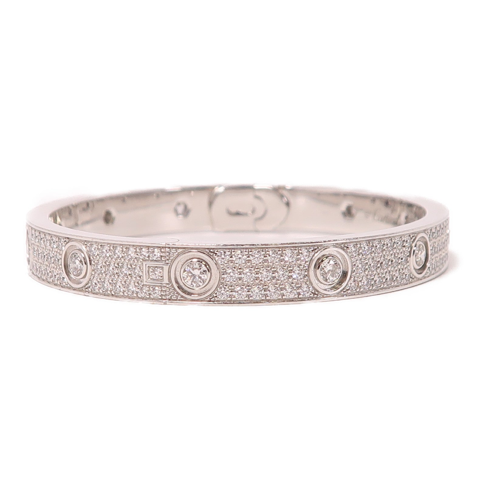 CARTIER 18K白金Love Bangle Full Diamond手鐲Cartier#17