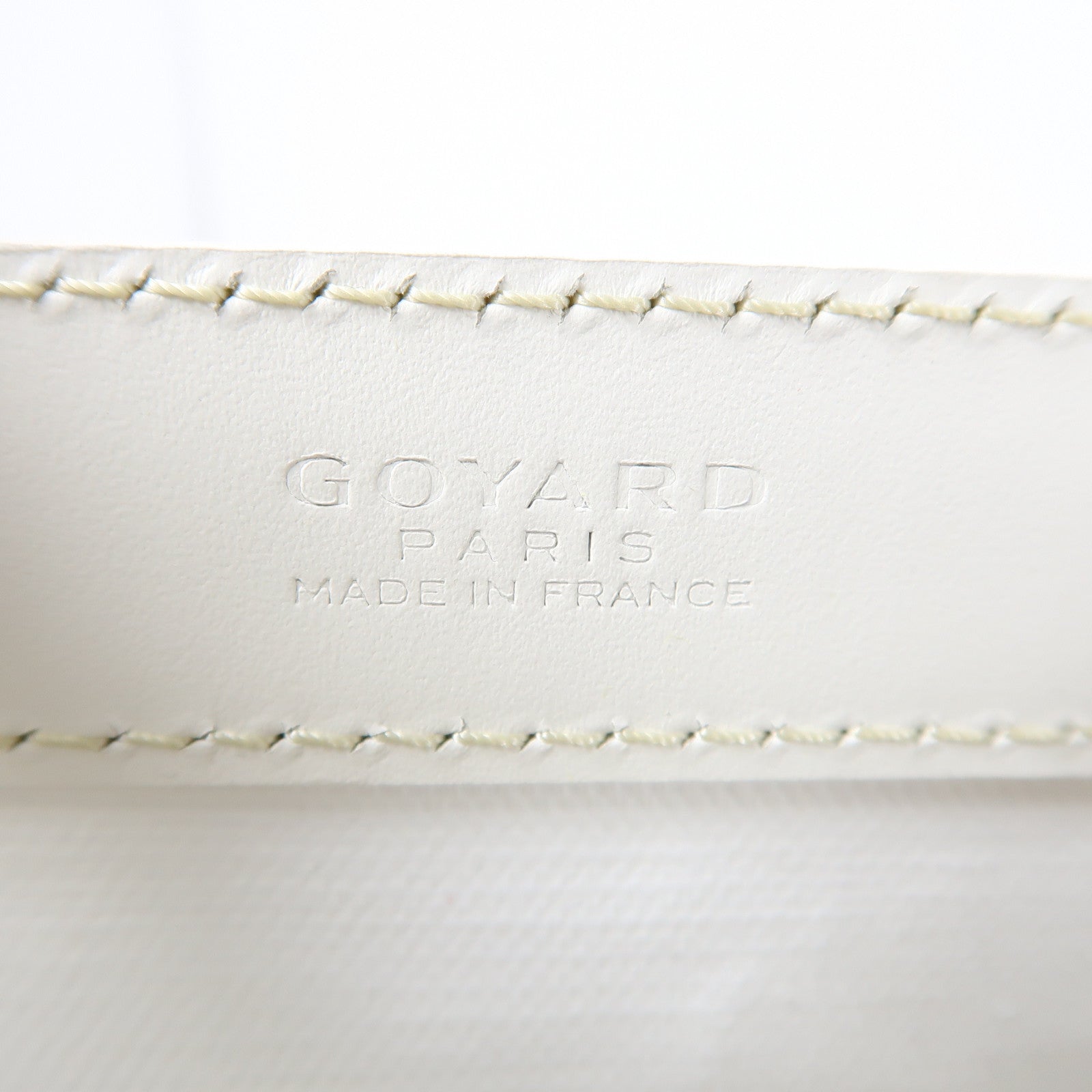 GOYARD 塗層帆布/牛皮皮革Bellechasse Tote銀扣肩背袋白色