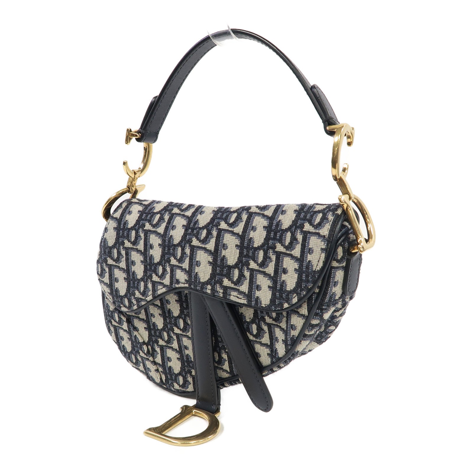 Dior 【激減優惠】帆布Shoulder Bag金扣手挽袋藍色