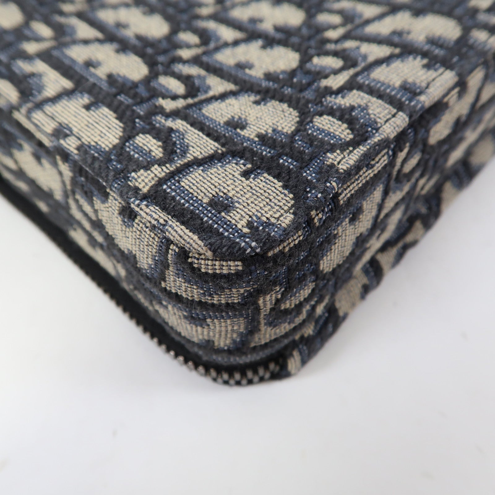 Dior 帆布Zipped Pouch with Strap銀扣肩背袋黑色