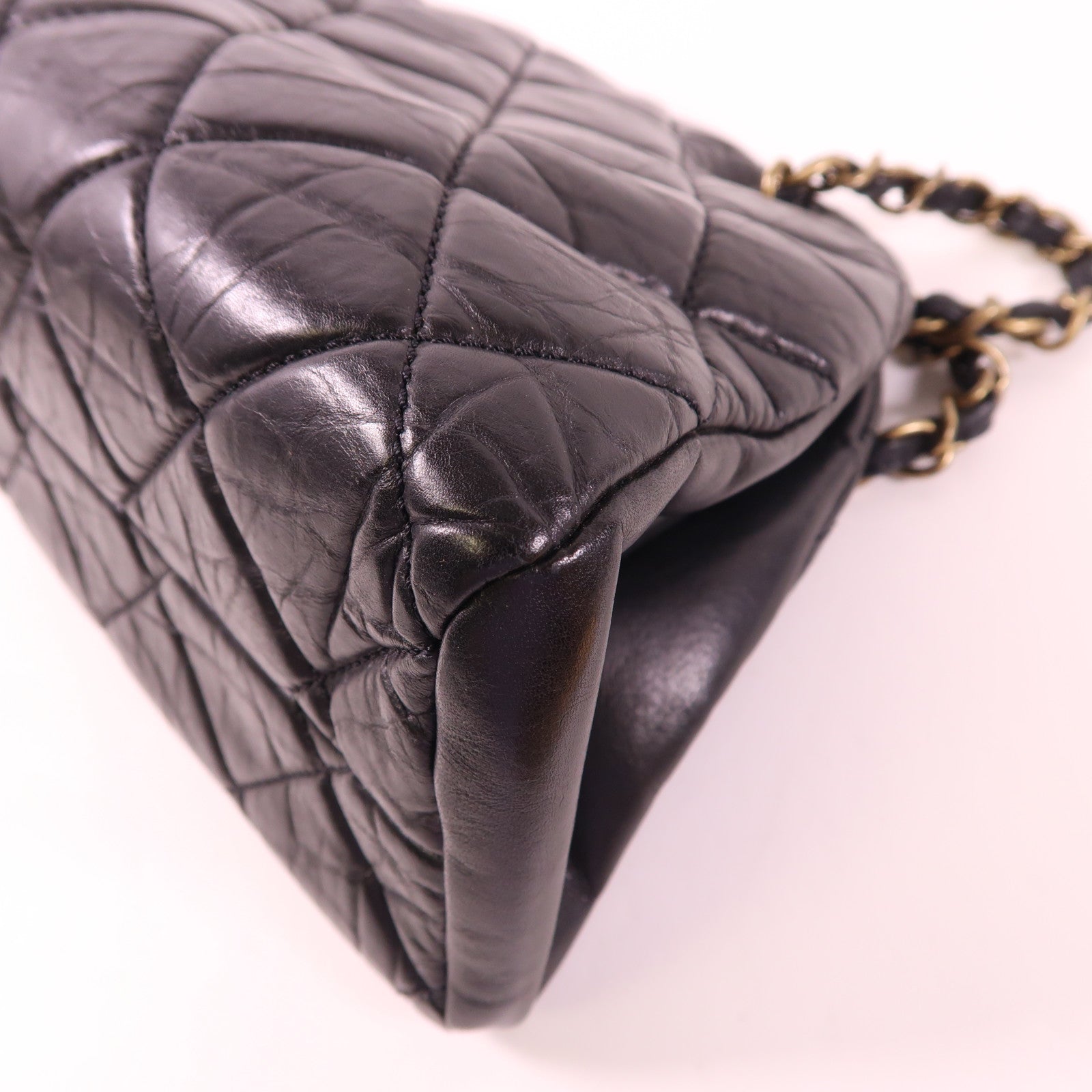 CHANEL 牛皮皮革Chain Shoulder Bag金扣鏈帶肩背袋