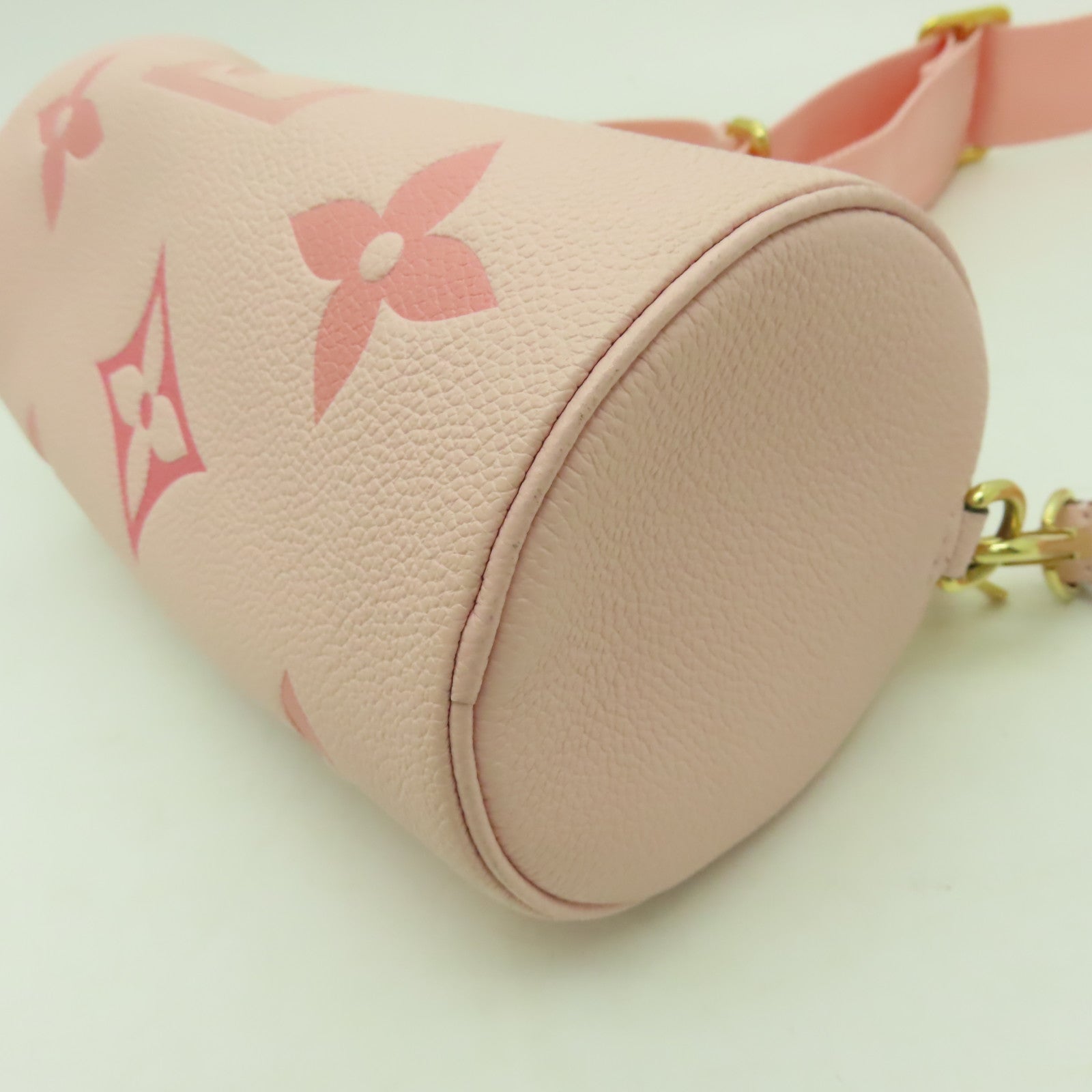 LOUIS VUITTON 【激減優惠】Monogram Empreinte Papillon BB金扣手挽肩背兩用袋粉紅色