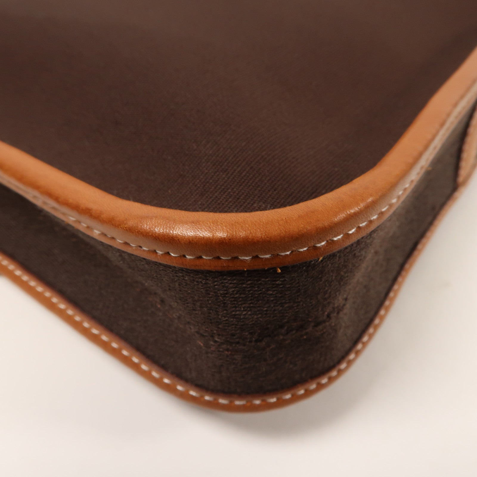 HERMES 【激減優惠】帆布Buenaventura Mini Shoulder Bag銀扣啡色