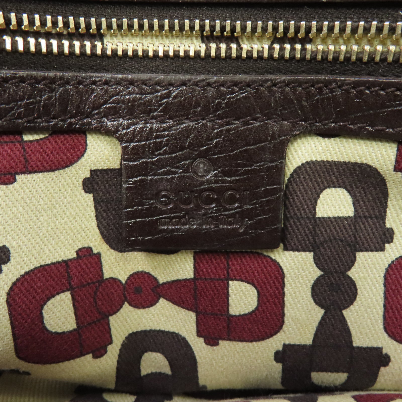 GUCCI 帆布Sherry Line Tote Bag金扣手挽袋啡色