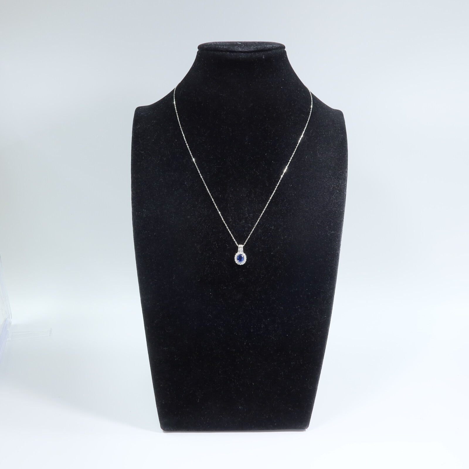 JEWELRY PT900/PT850鉑金Sapphire Diamond Necklace藍寶石/鑽石項鍊