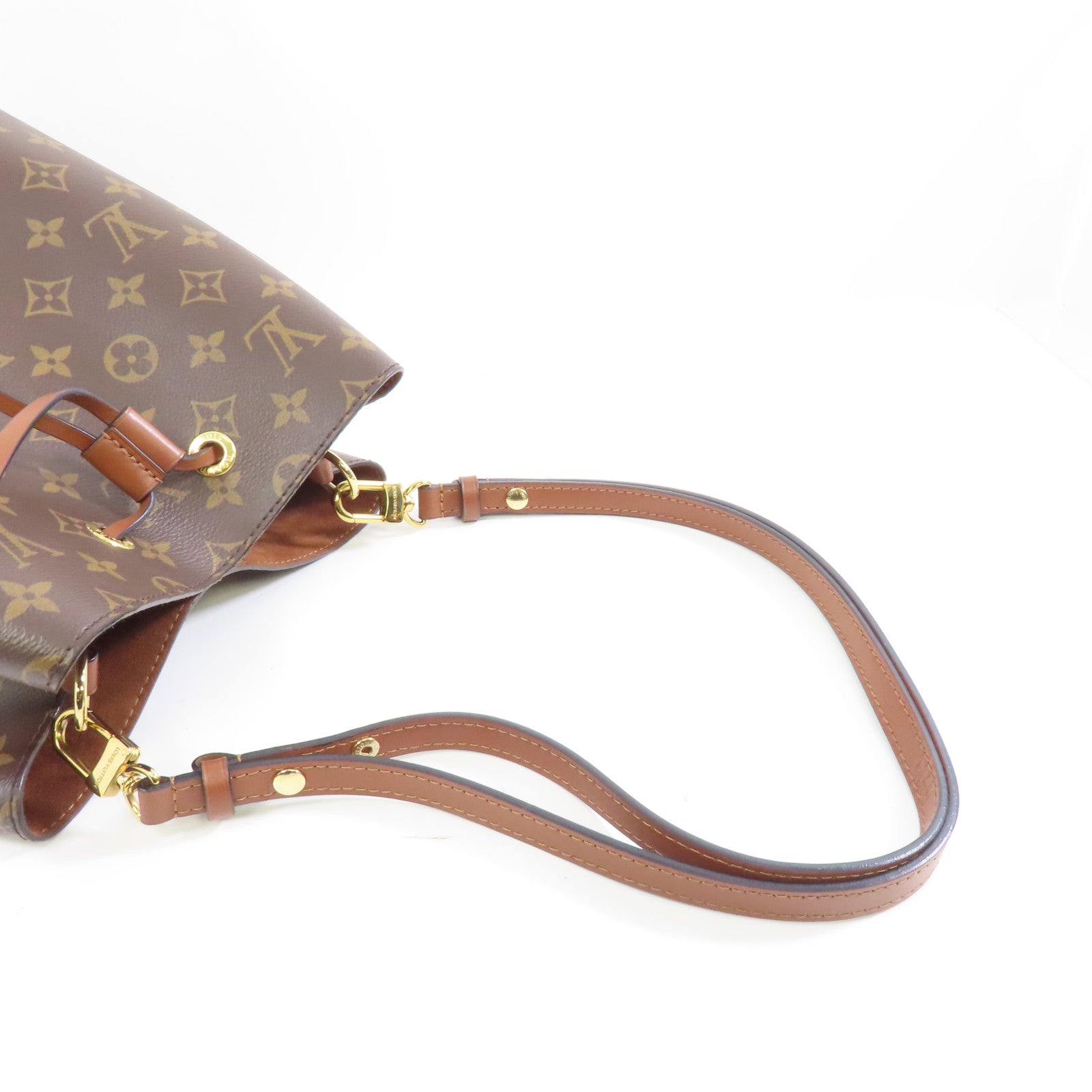 LOUIS VUITTON Monogram Neo Noe MM金扣肩背袋棕色