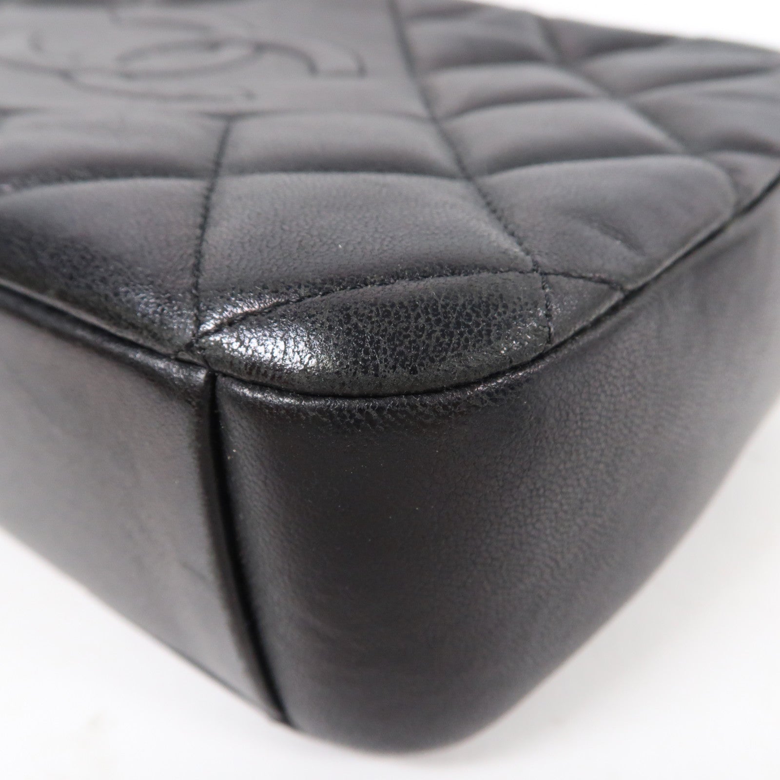 CHANEL 【激減優惠】菱格羊皮皮革Chain Shoulder Bag金扣鏈帶肩背袋黑色