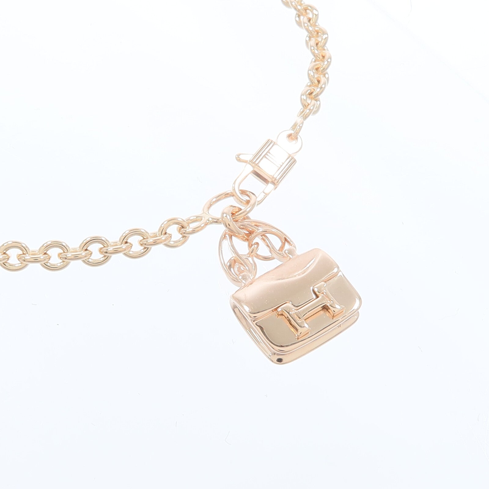 HERMES 18K玫瑰金Amulettes Constance Bracelet鑽石手鏈