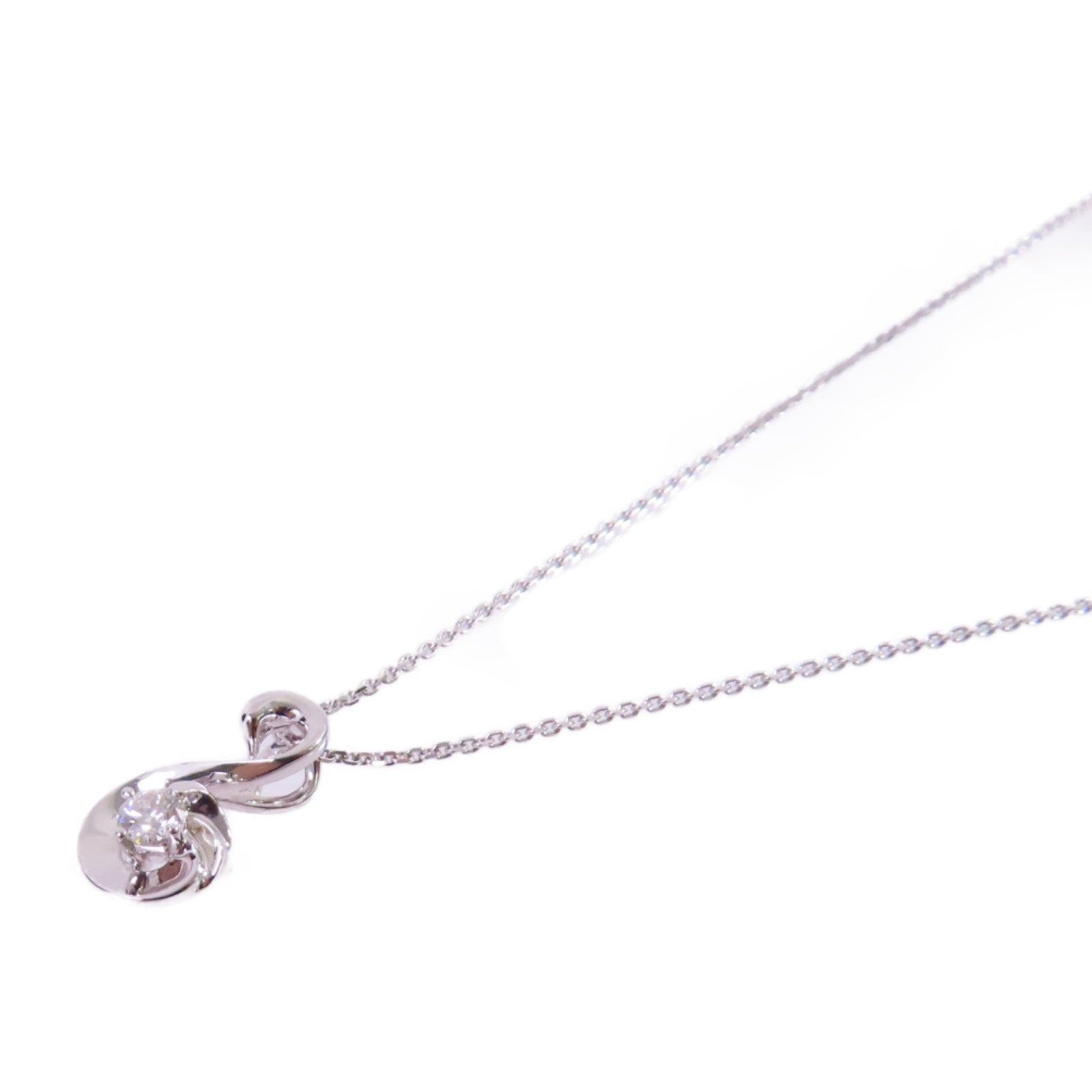 JEWELRY (PRICE DOWN) 0.095ct Diamond Necklace 18K White Gold PT950 Platinum