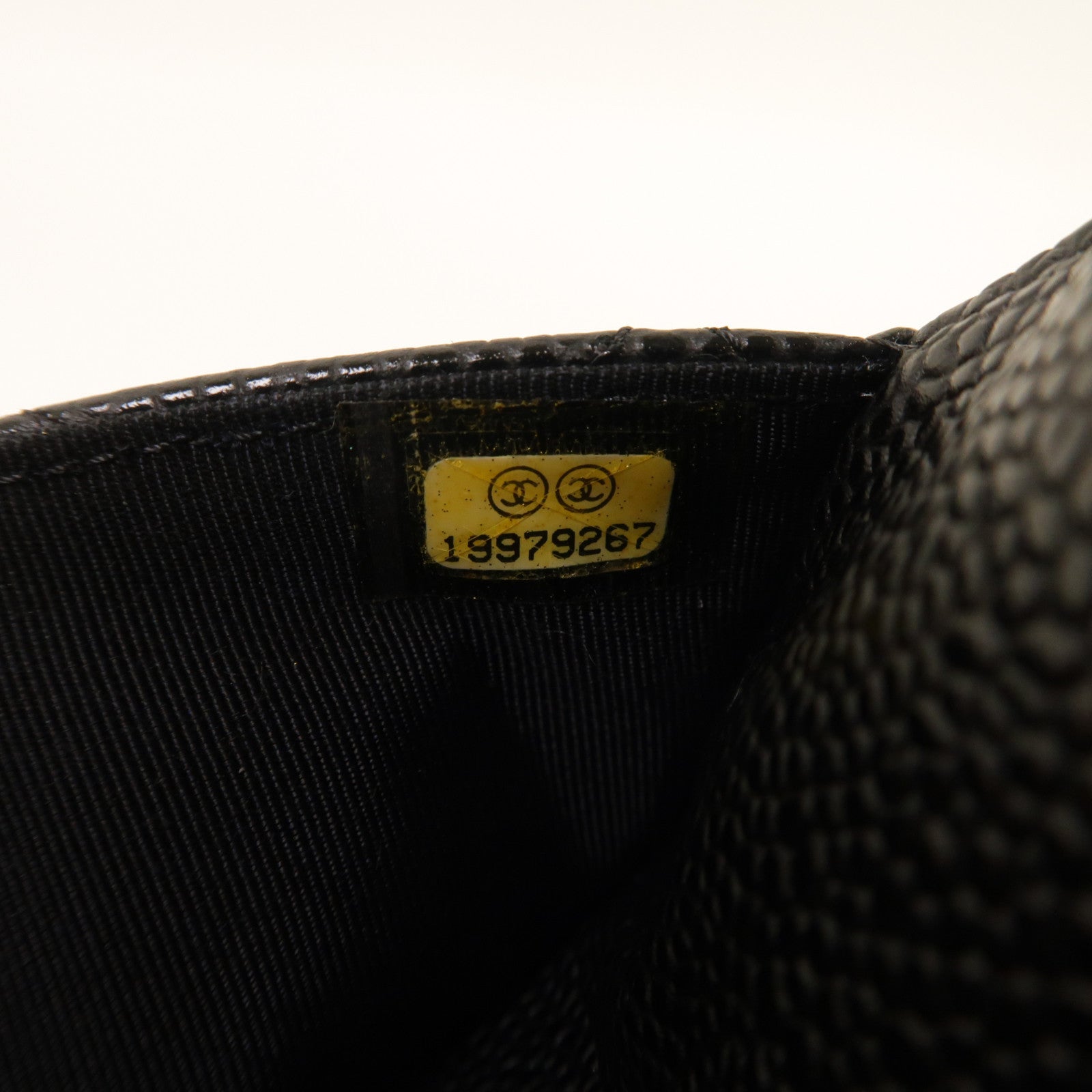CHANEL 菱格Caviar皮革Wallet On Chain金扣鏈帶肩背袋黑色