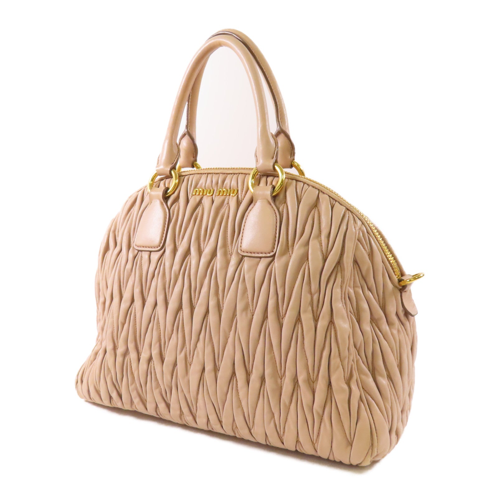 Miu Miu 牛皮皮革2 Way Bag金扣手挽肩背兩用袋