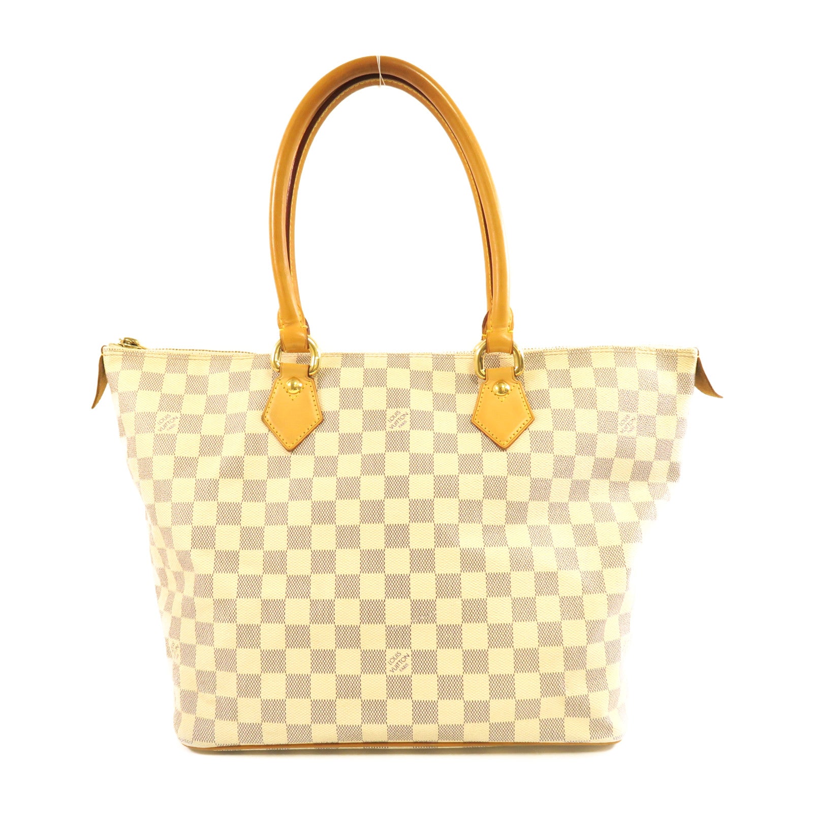 LOUIS VUITTON 【激減優惠】Damier Azur Saleya金扣肩背袋白色