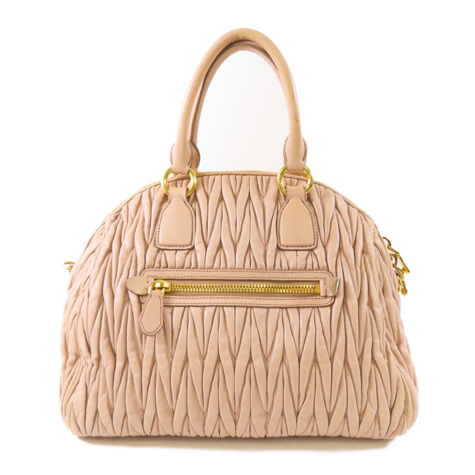 Miu Miu 牛皮皮革2 Way Bag金扣手挽肩背兩用袋