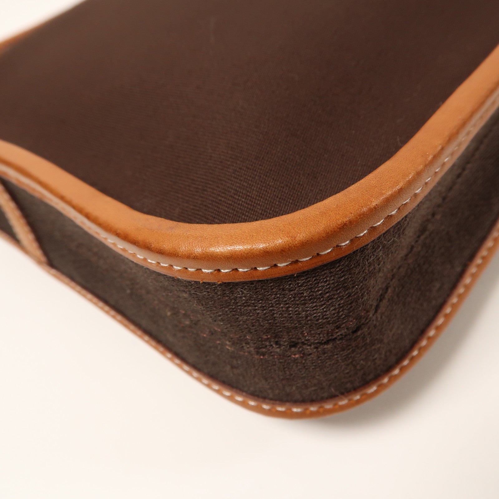 HERMES 【激減優惠】帆布Buenaventura Mini Shoulder Bag銀扣啡色